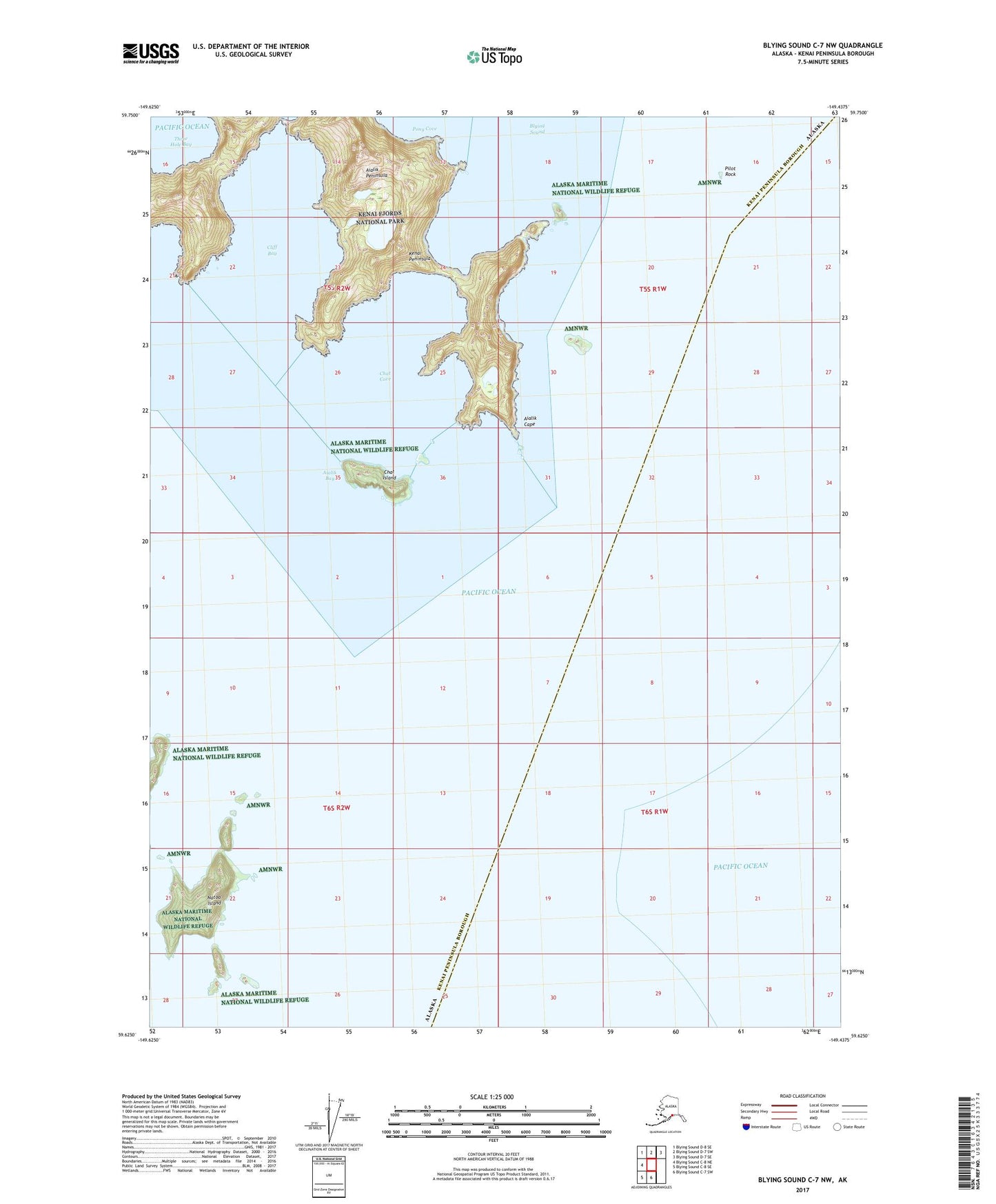 Blying Sound C-7 NW Alaska US Topo Map Image