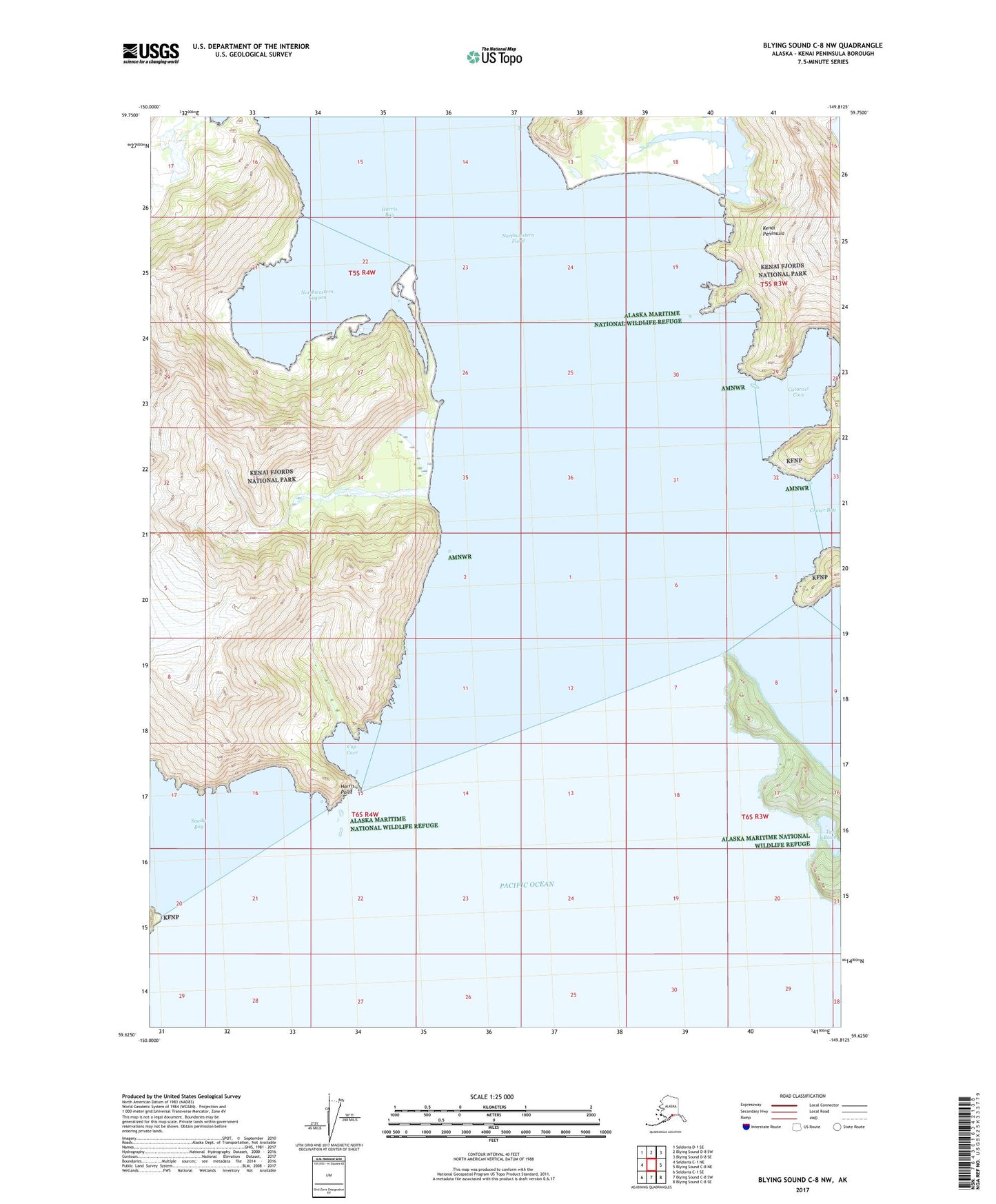 Blying Sound C-8 NW Alaska US Topo Map Image