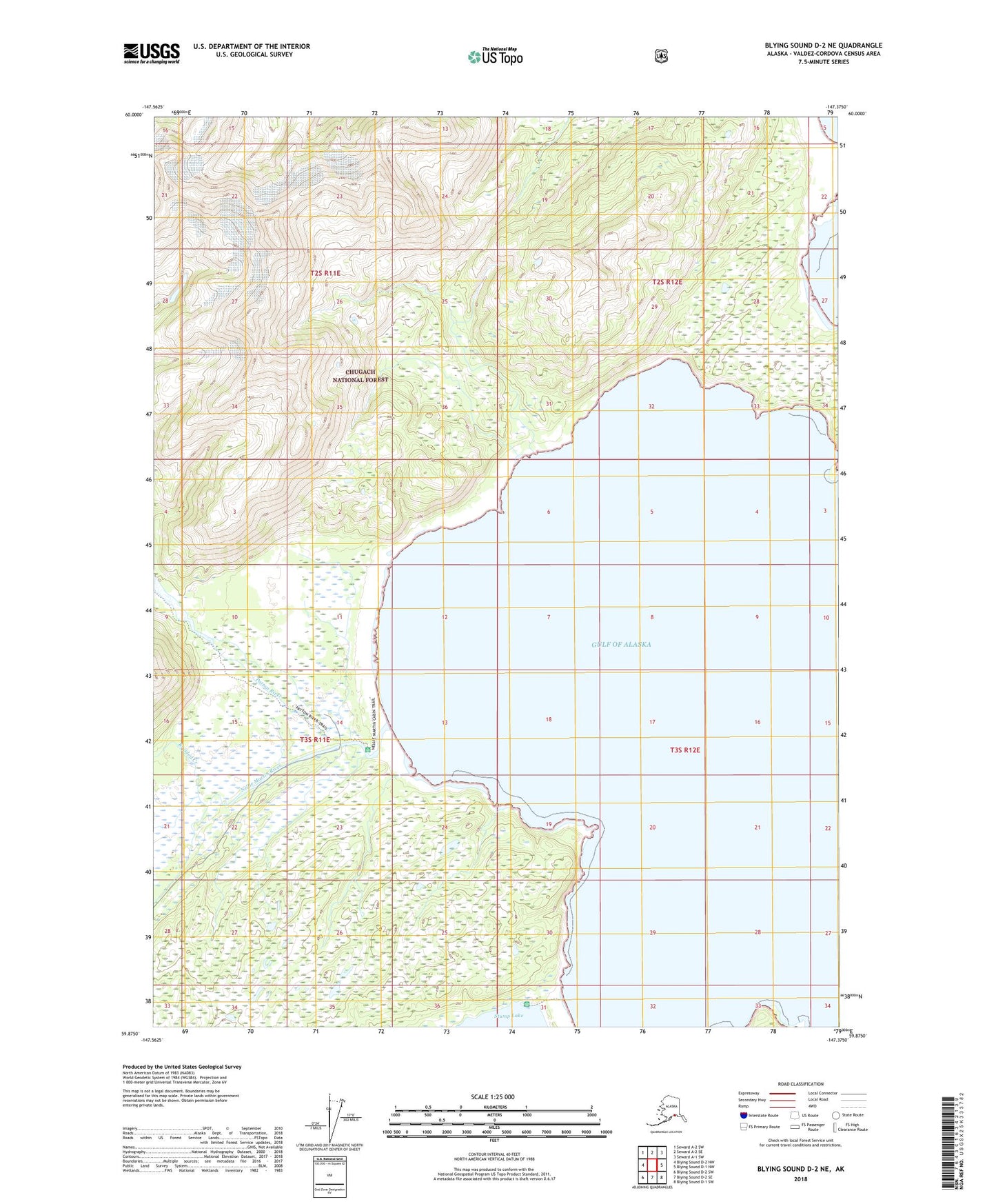 Blying Sound D-2 NE Alaska US Topo Map Image