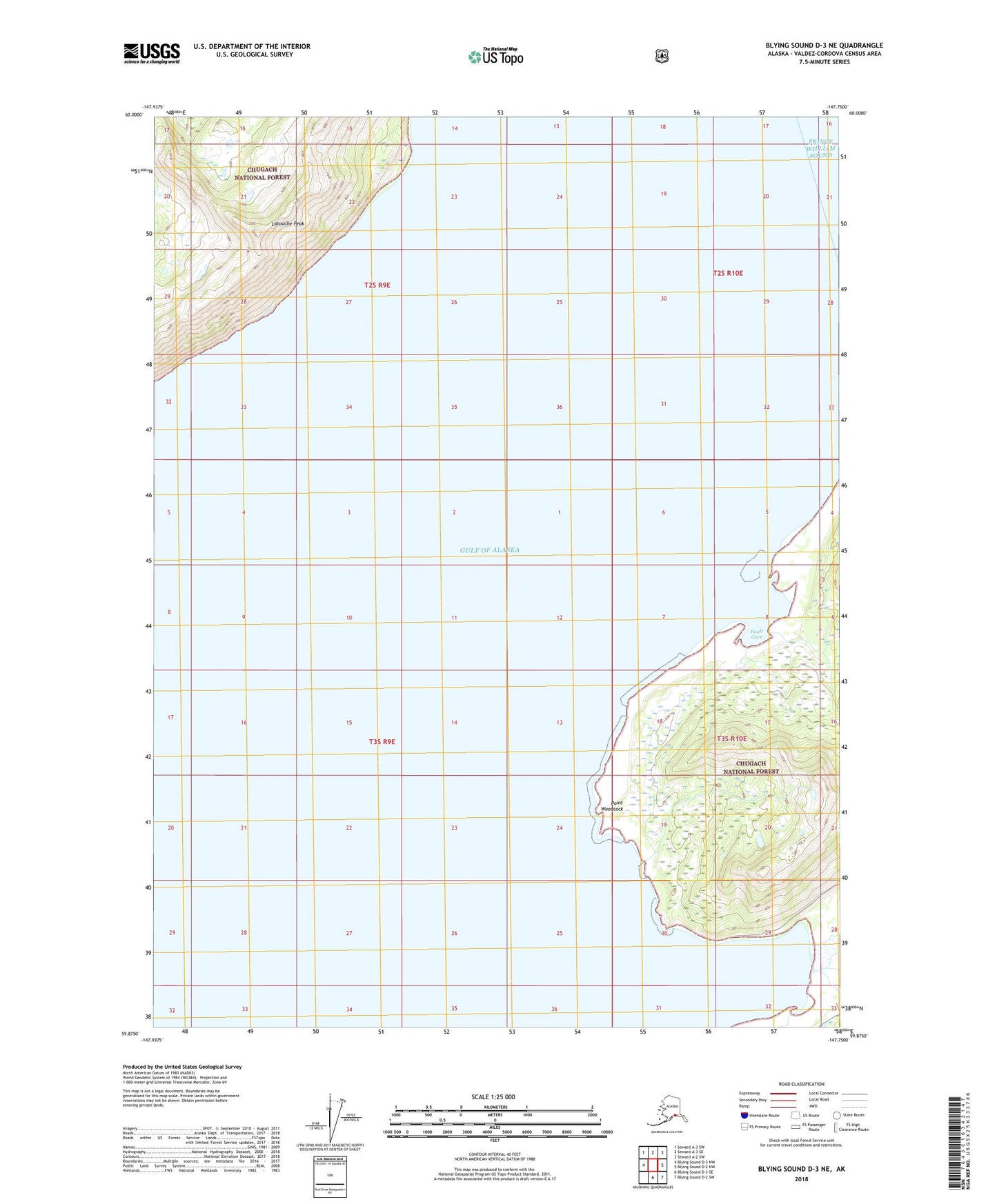 Blying Sound D-3 NE Alaska US Topo Map Image