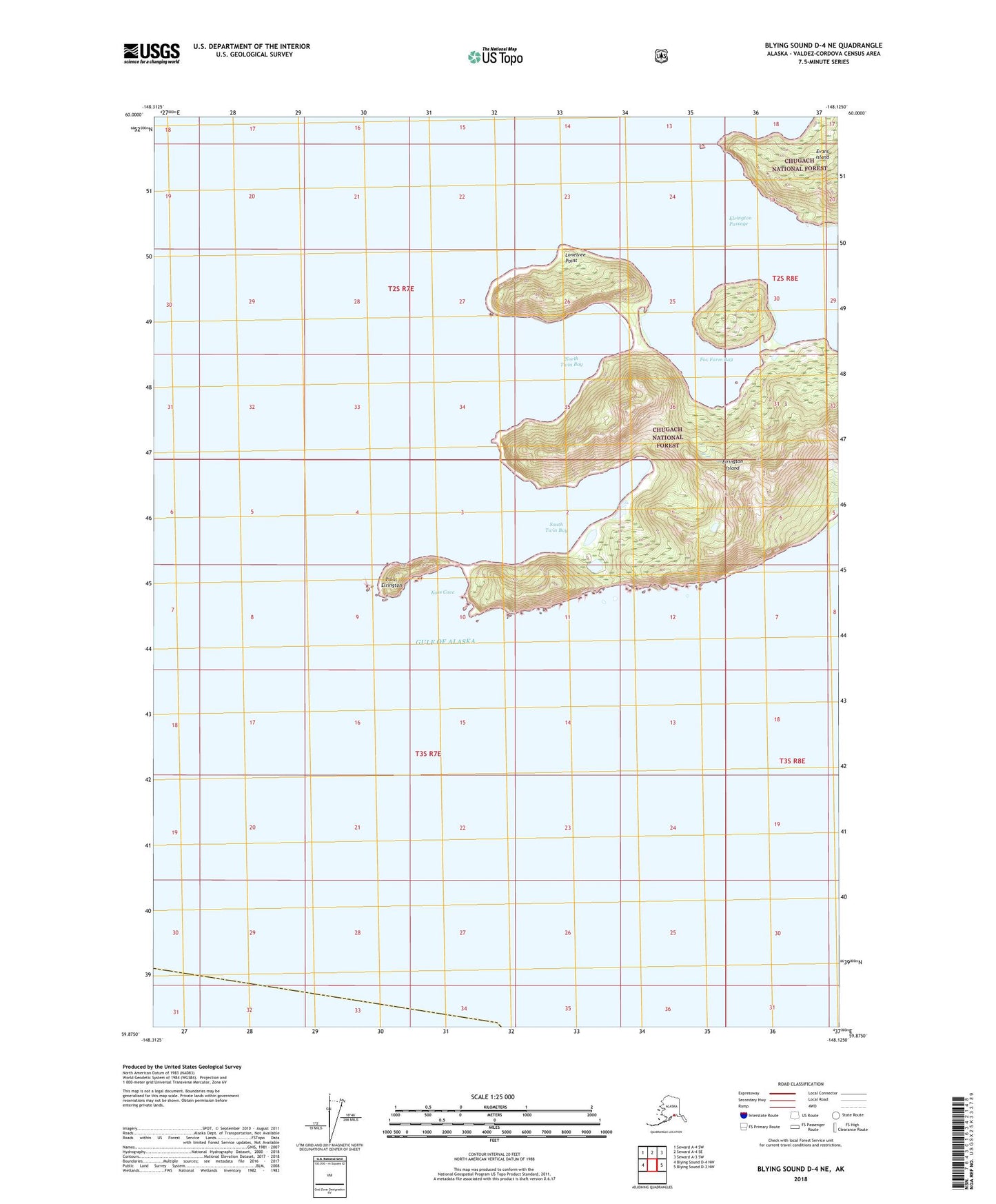 Blying Sound D-4 NE Alaska US Topo Map Image