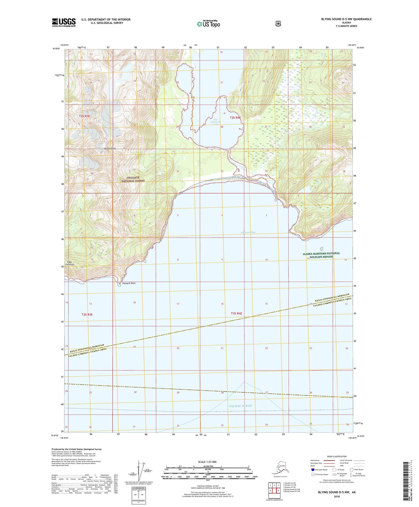 Blying Sound D-5 NW Alaska US Topo Map Image