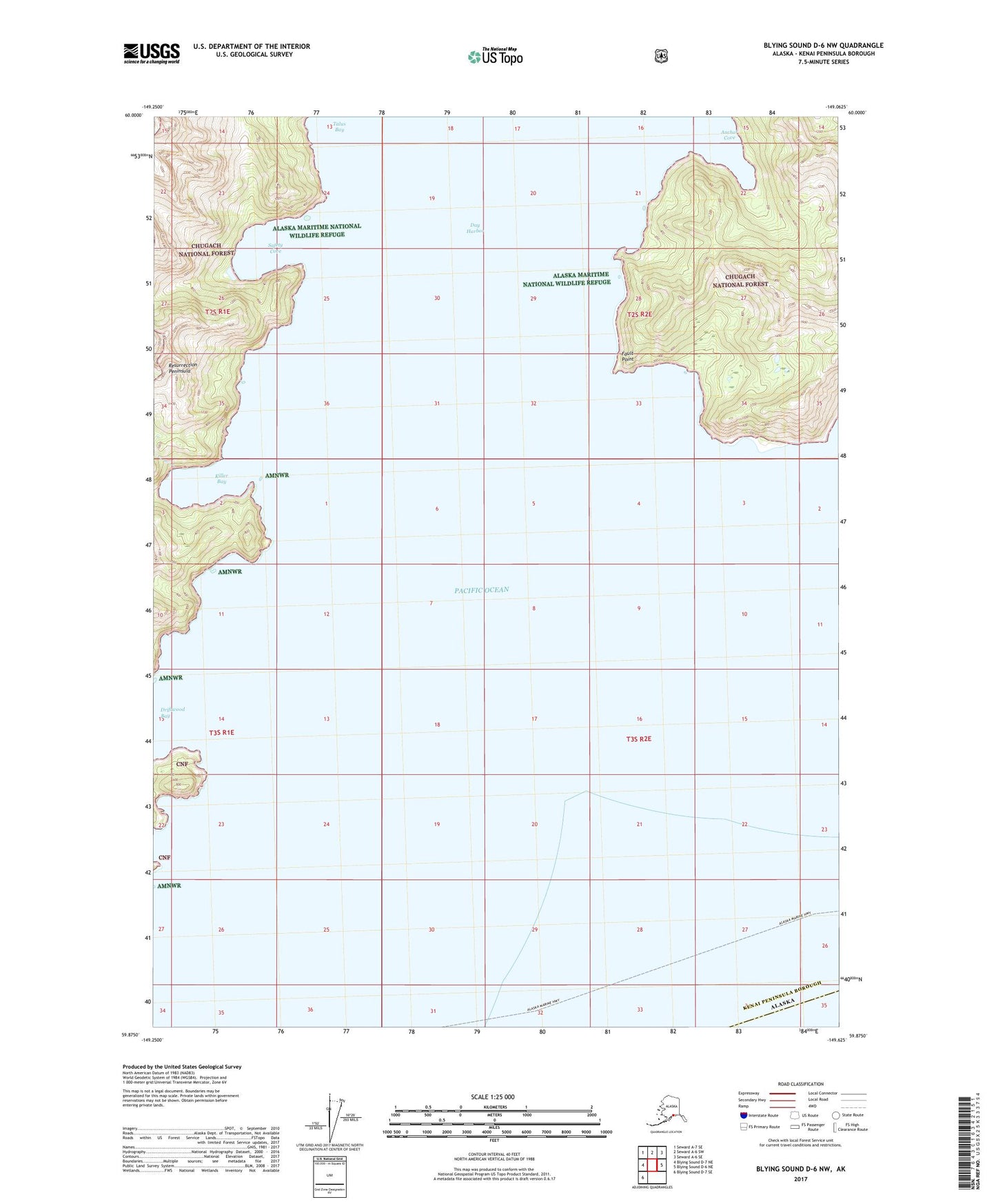 Blying Sound D-6 NW Alaska US Topo Map Image