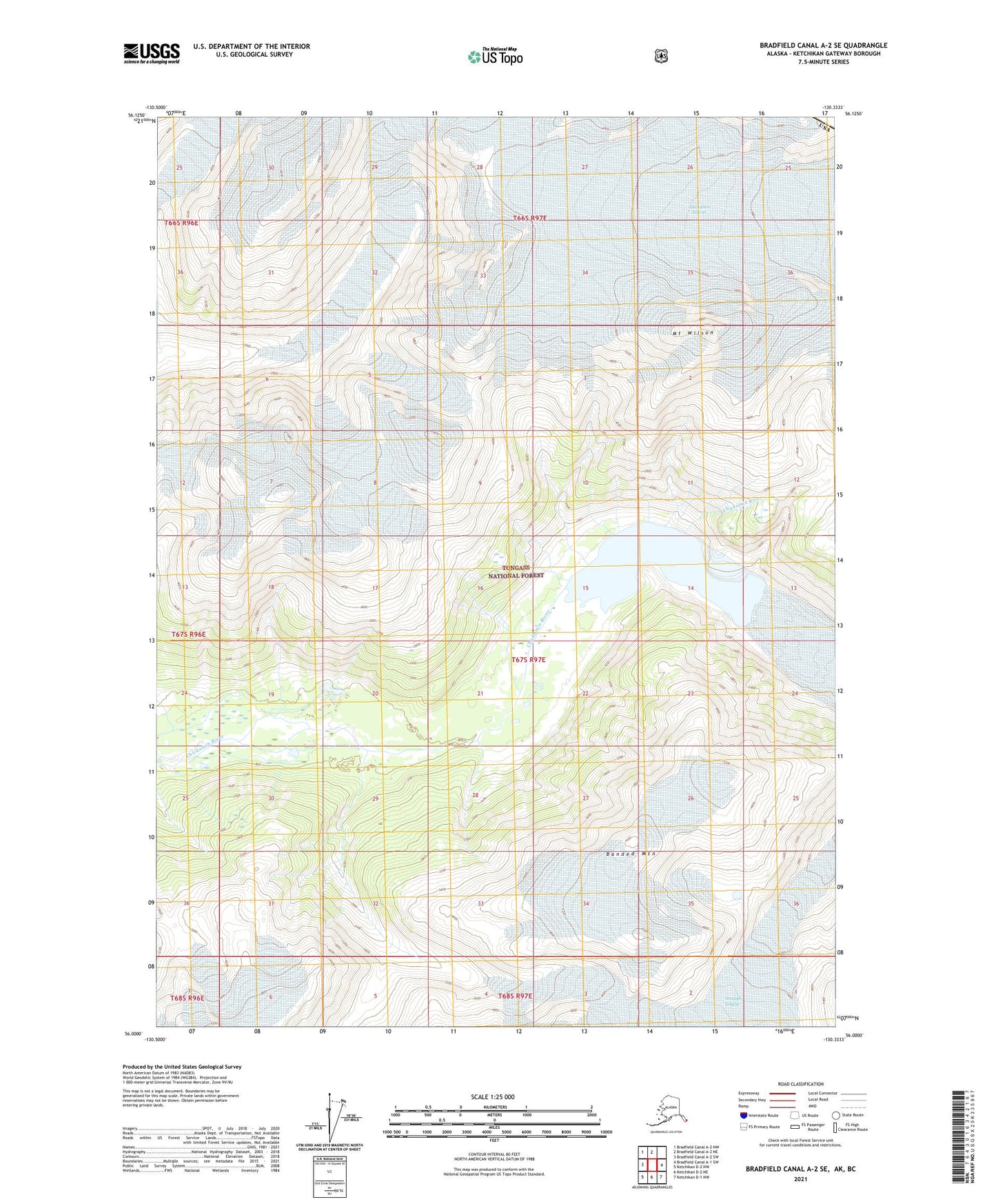 Bradfield Canal A-2 SE Alaska US Topo Map Image