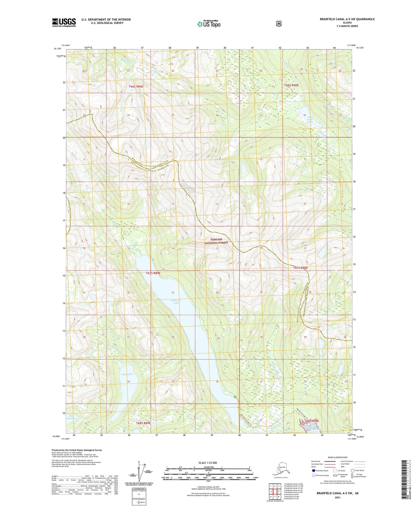 Bradfield Canal A-5 SW Alaska US Topo Map Image