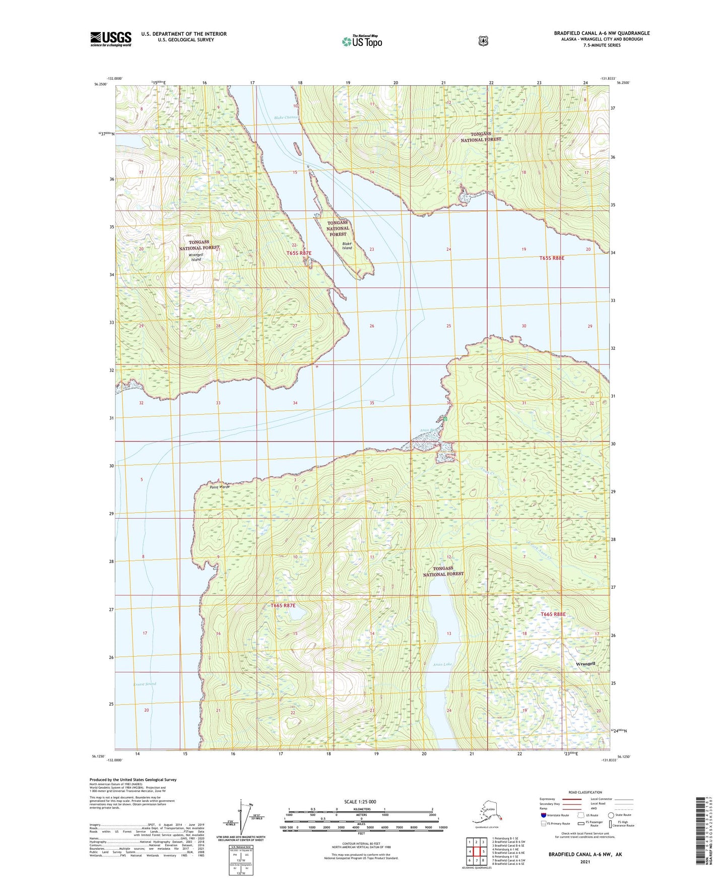 Bradfield Canal A-6 NW Alaska US Topo Map Image