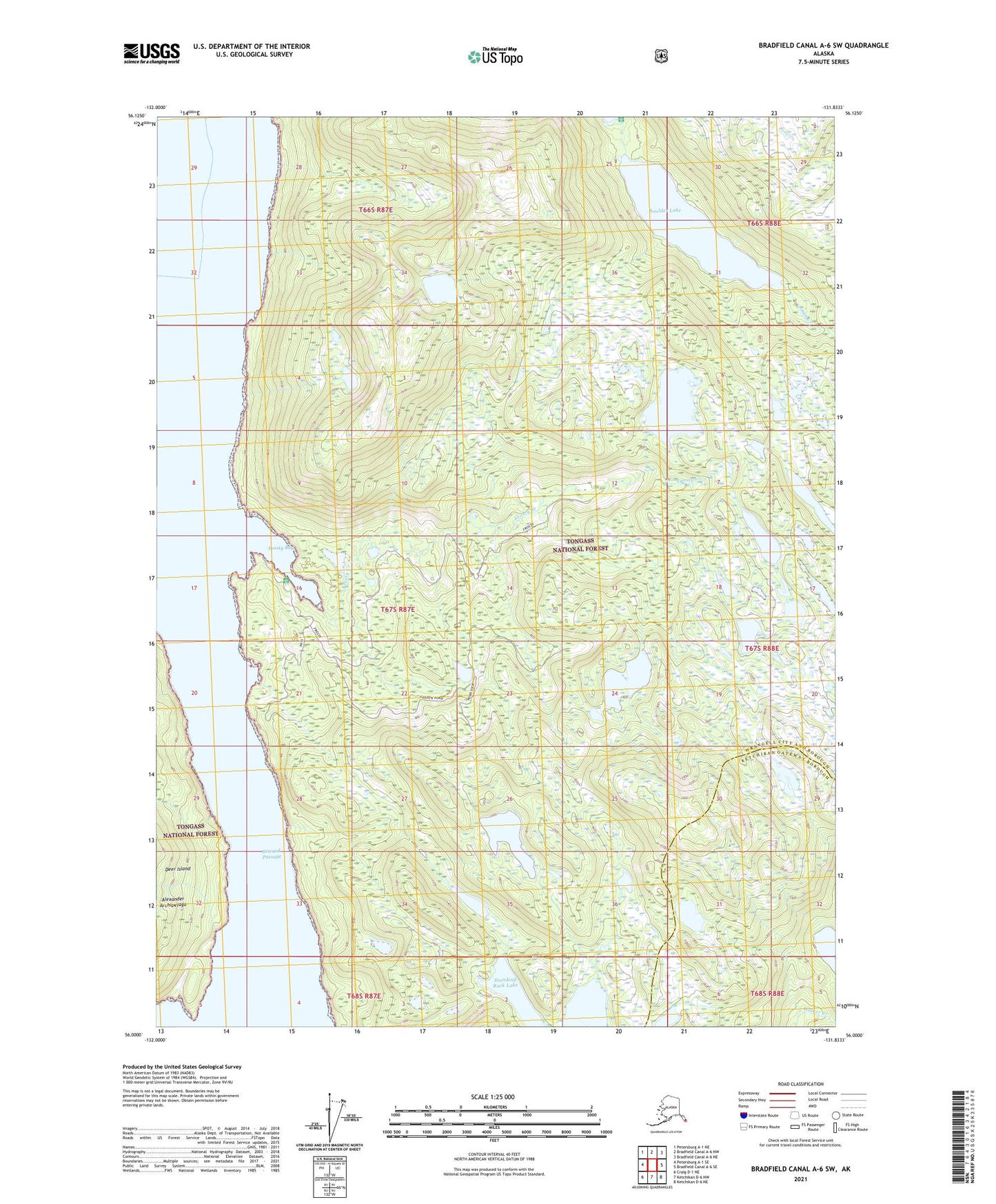 Bradfield Canal A-6 SW Alaska US Topo Map Image