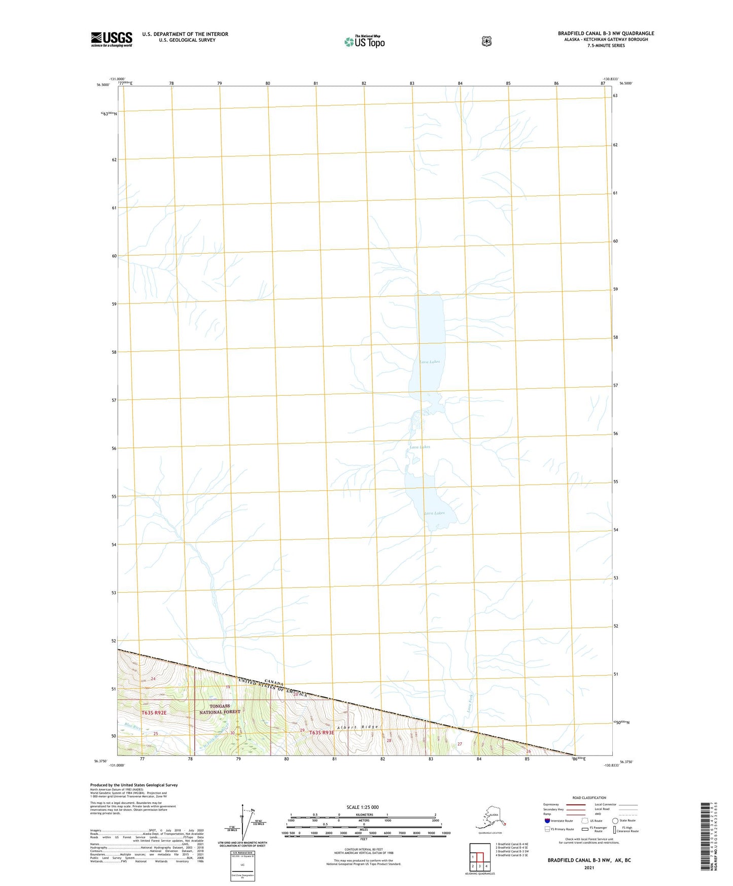 Bradfield Canal B-3 NW Alaska US Topo Map Image