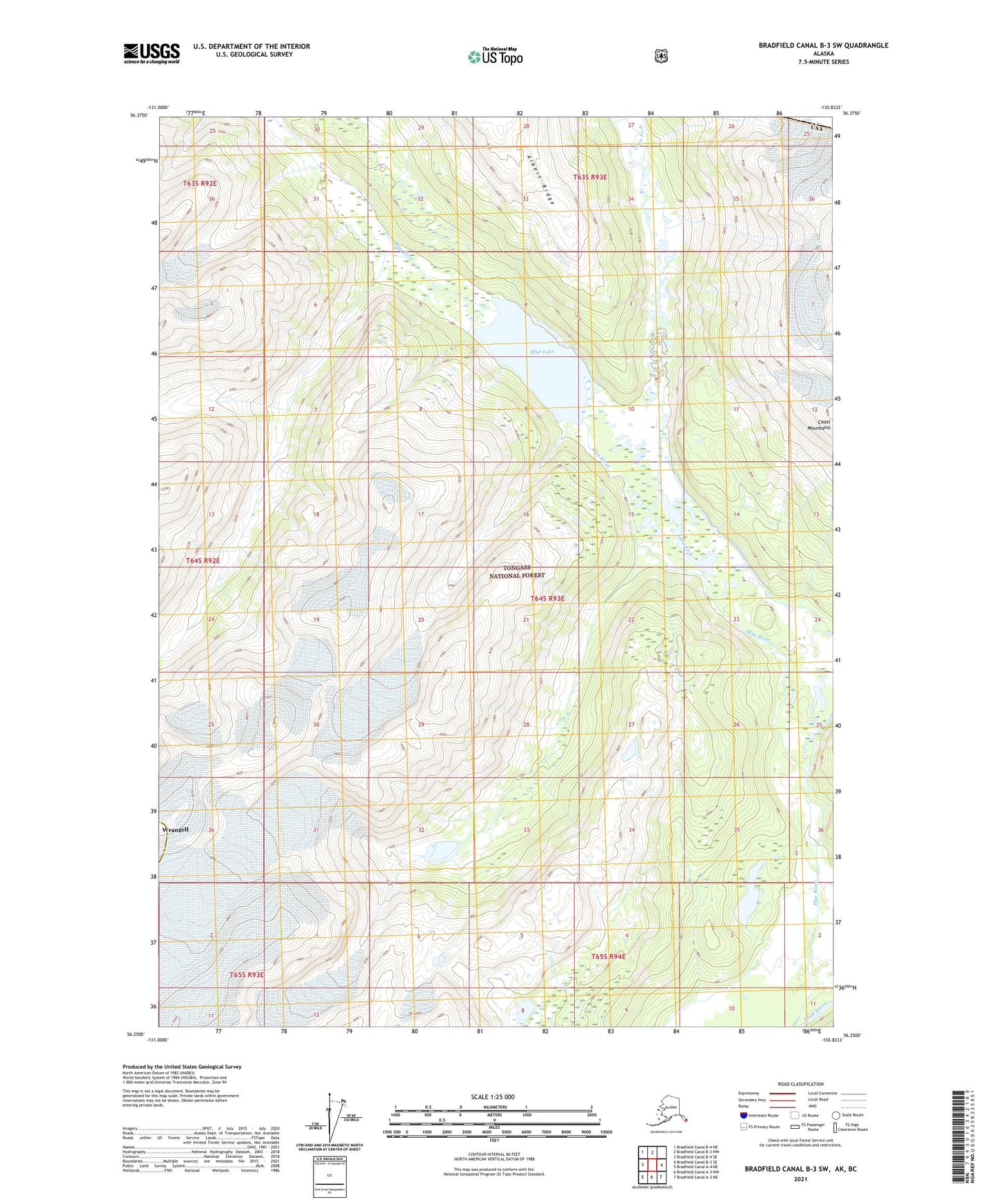 Bradfield Canal B-3 SW Alaska US Topo Map Image