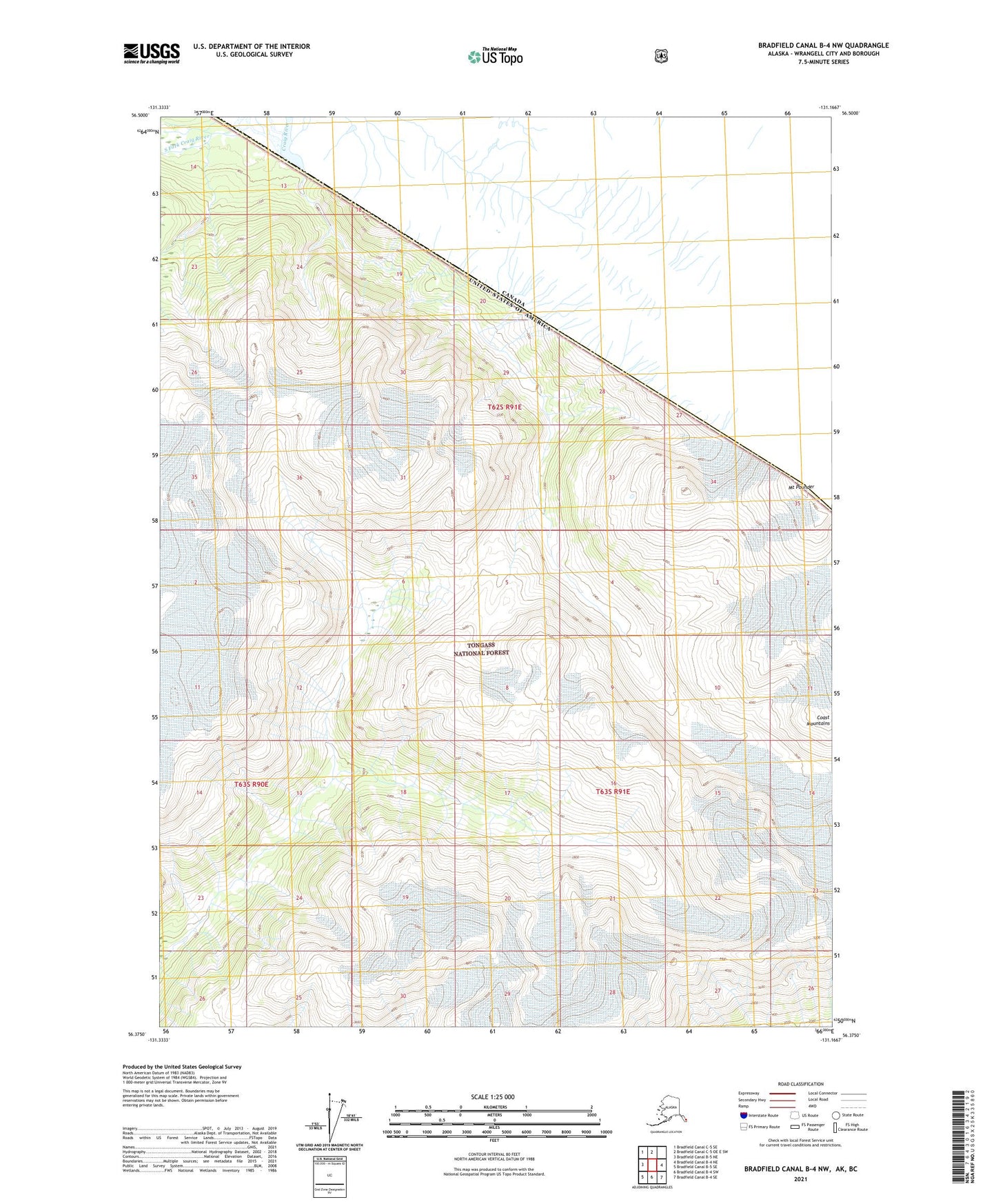Bradfield Canal B-4 NW Alaska US Topo Map Image
