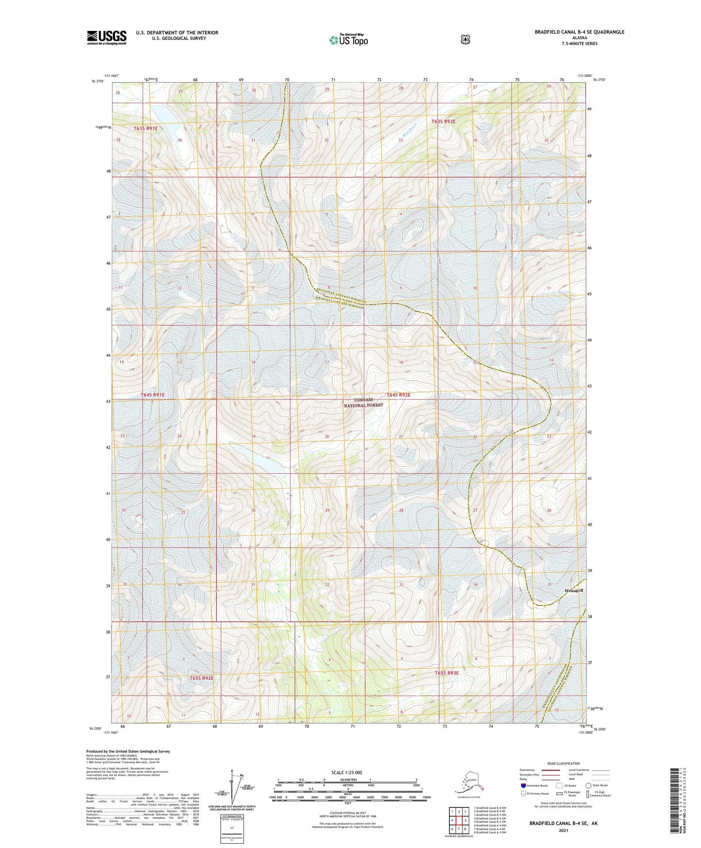 Bradfield Canal B-4 SE Alaska US Topo Map Image