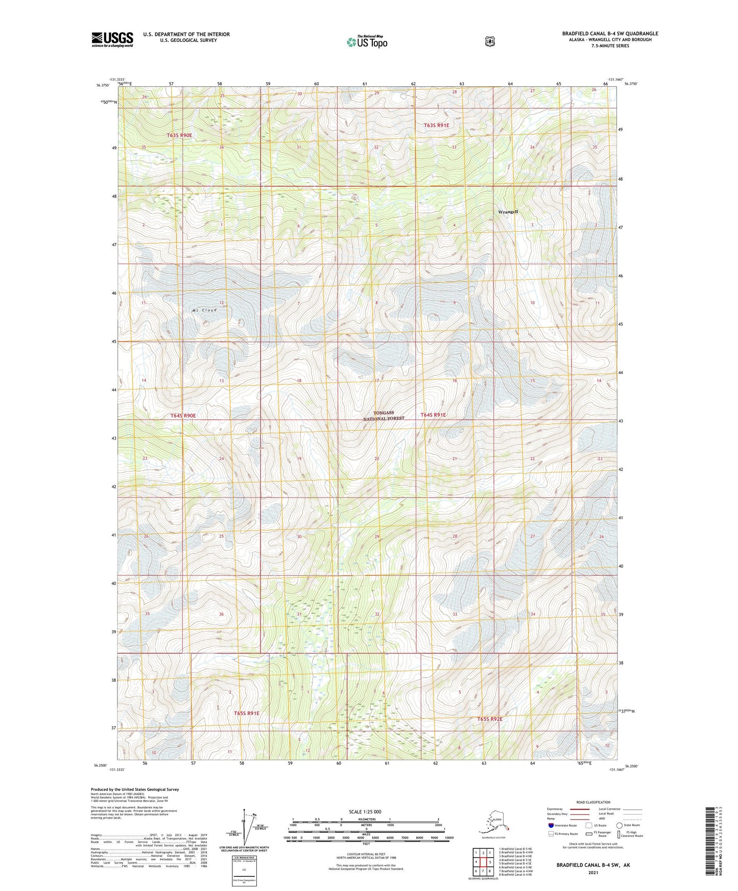 Bradfield Canal B-4 SW Alaska US Topo Map Image