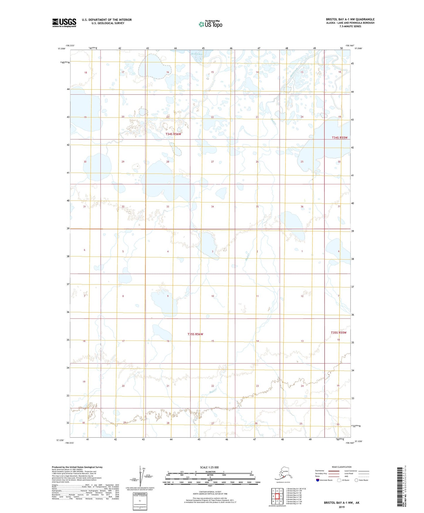 Bristol Bay A-1 NW Alaska US Topo Map Image
