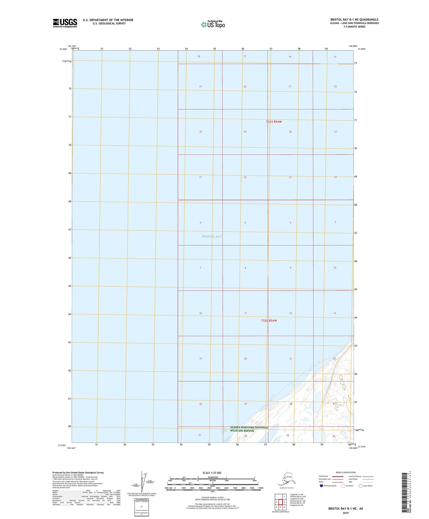 Bristol Bay B-1 NE Alaska US Topo Map Image