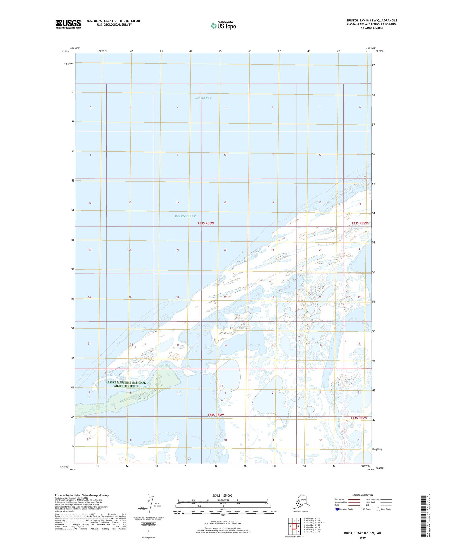 Bristol Bay B-1 SW Alaska US Topo Map Image