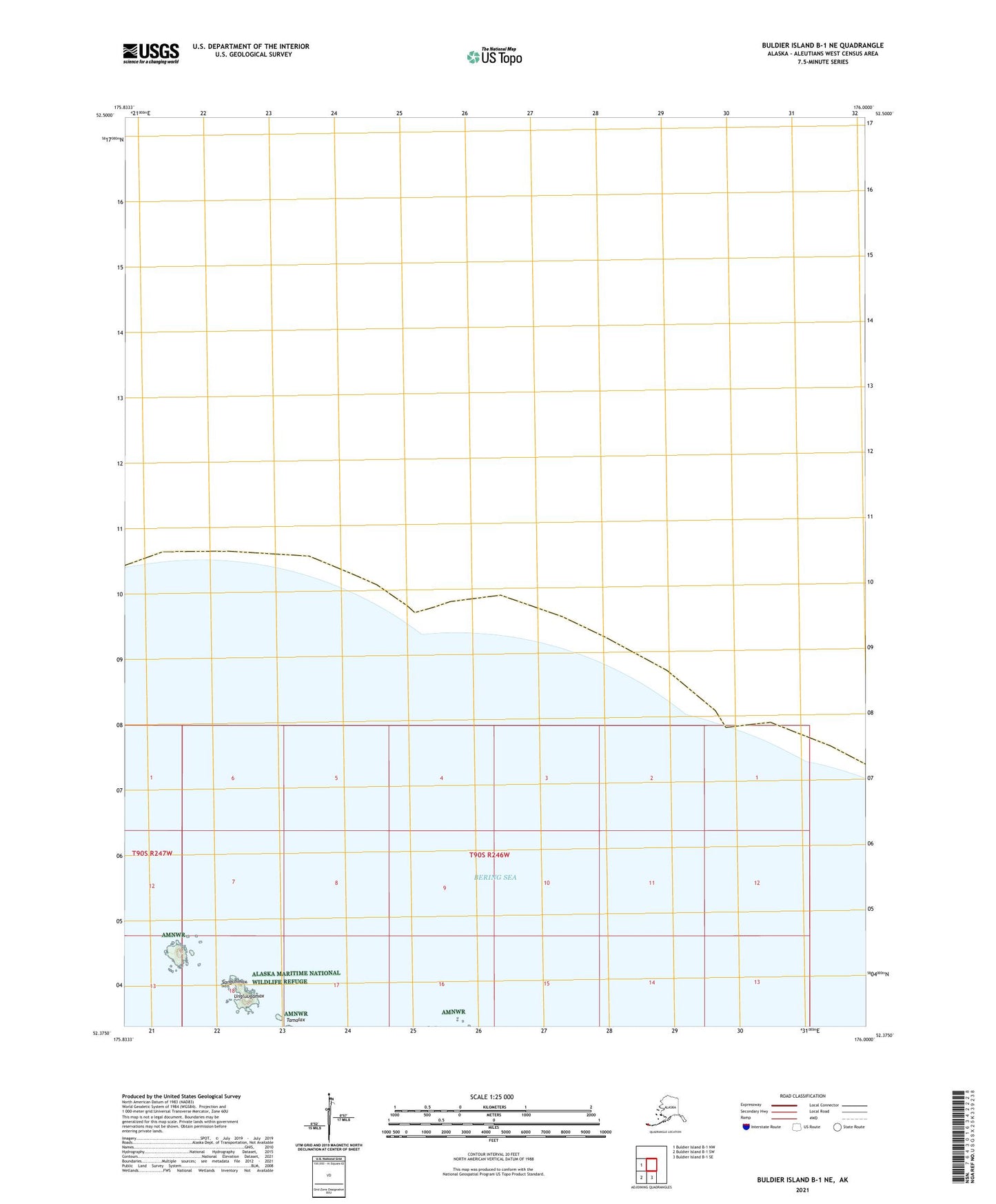Buldier Island B-1 NE Alaska US Topo Map Image