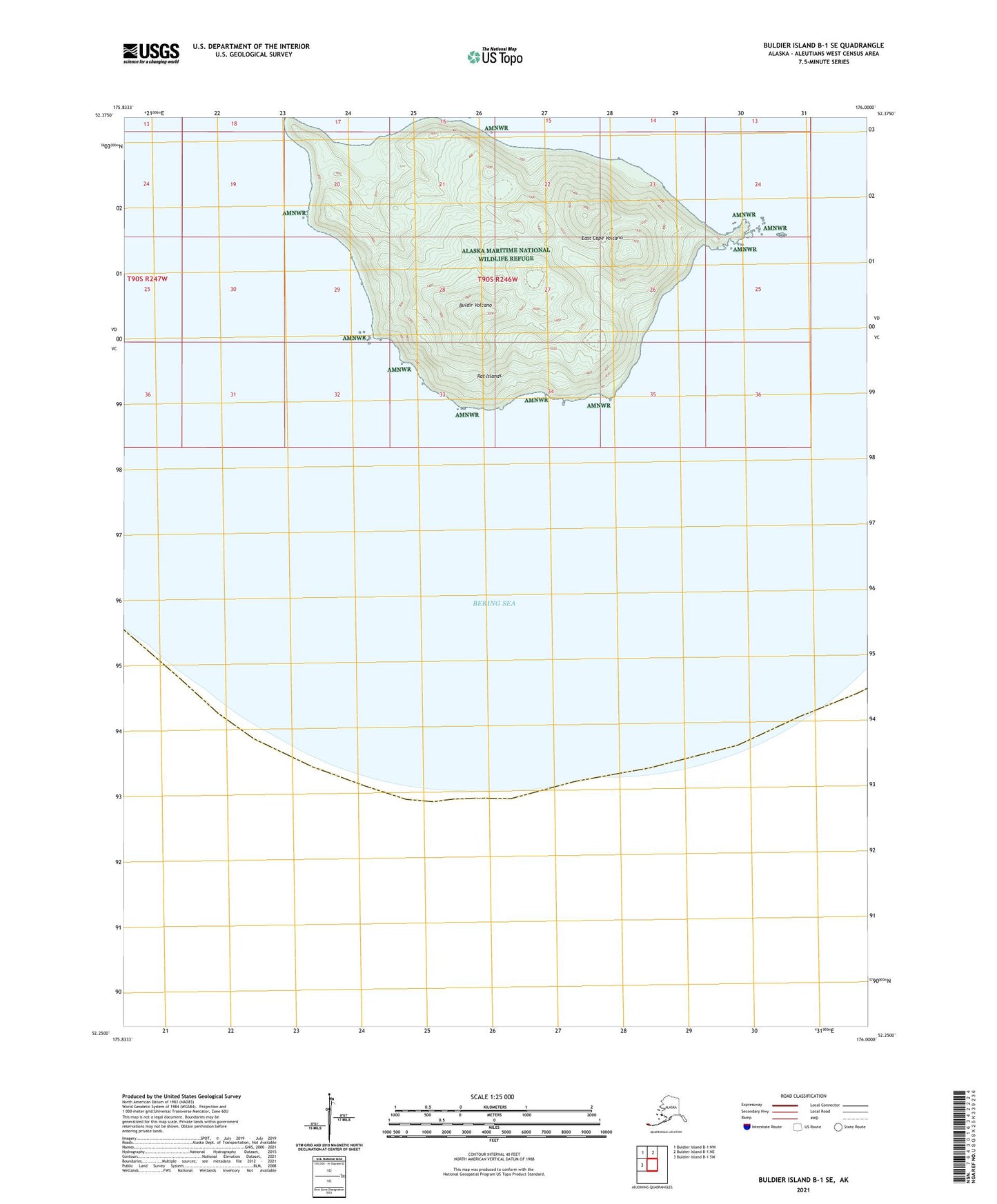 Buldier Island B-1 SE Alaska US Topo Map Image