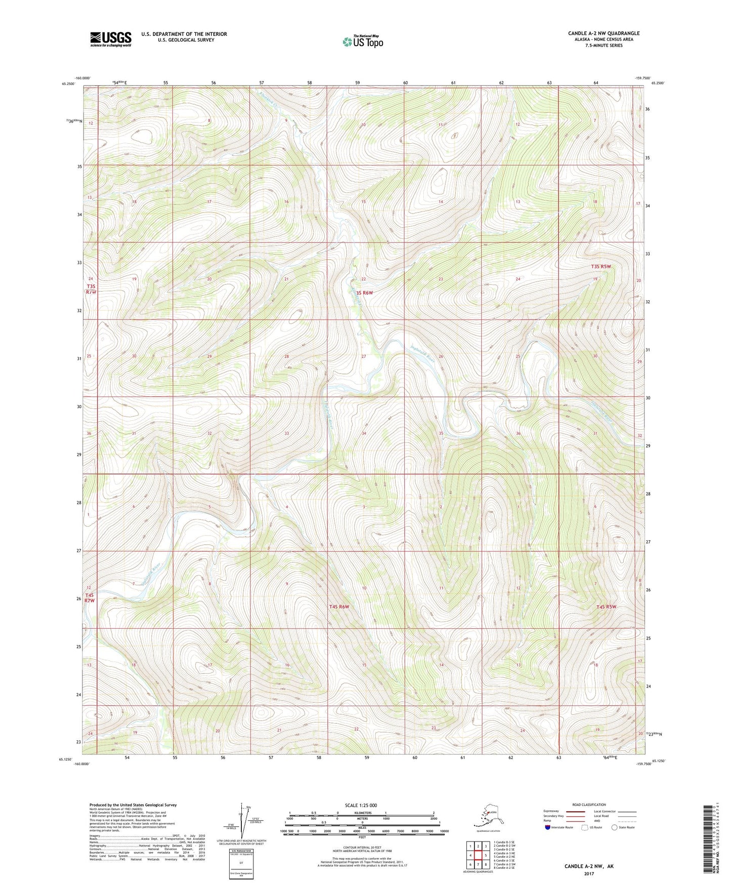 Candle A-2 NW Alaska US Topo Map Image