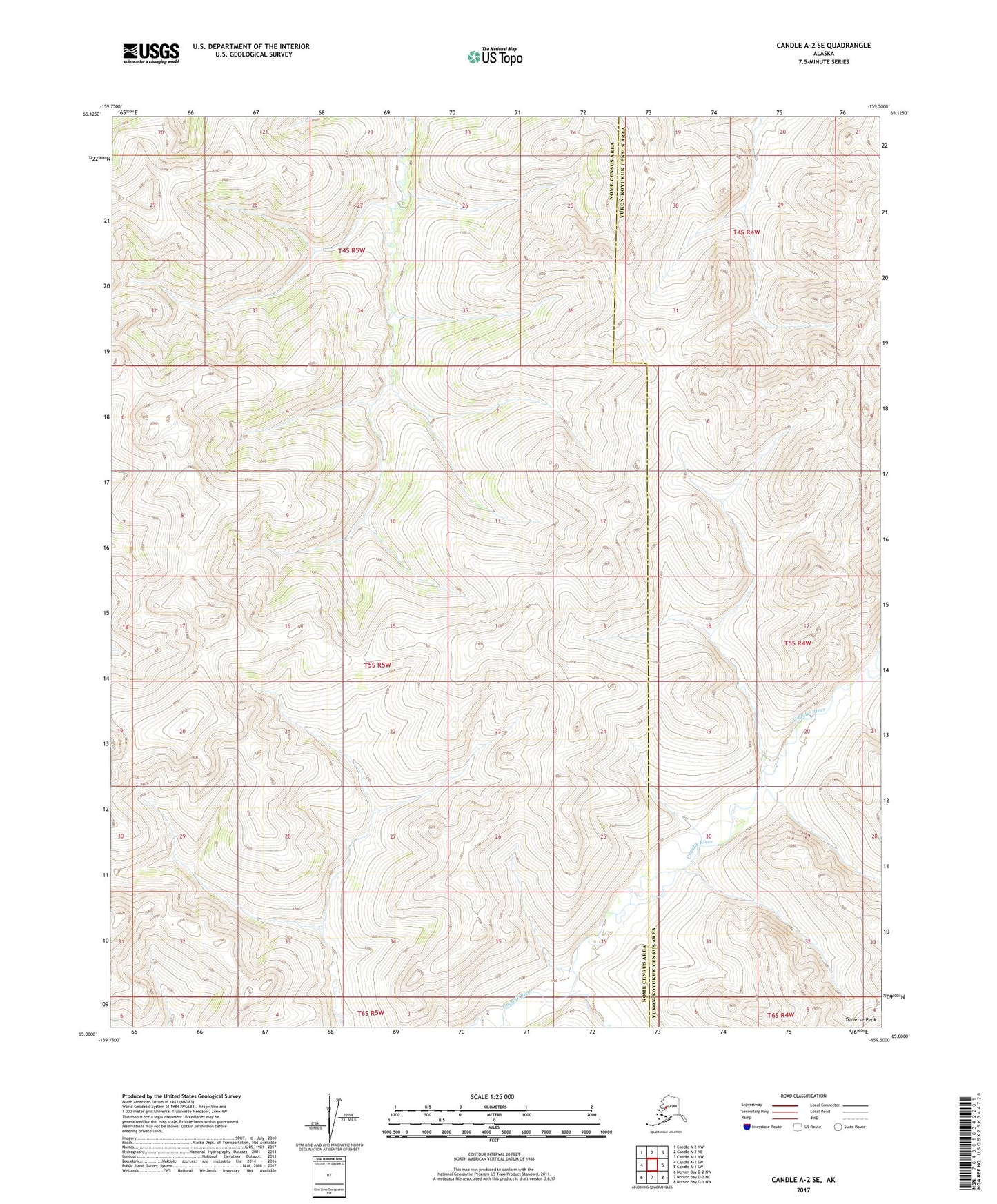 Candle A-2 SE Alaska US Topo Map Image