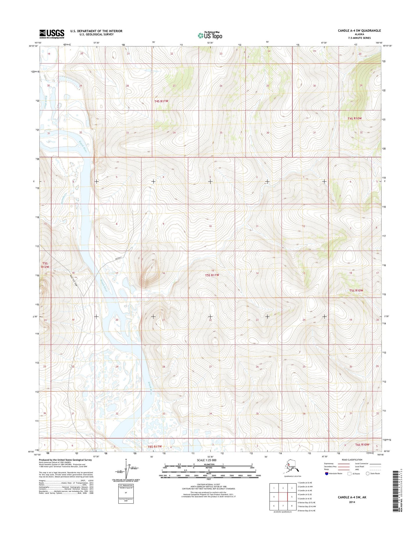 Candle A-4 SW Alaska US Topo Map Image