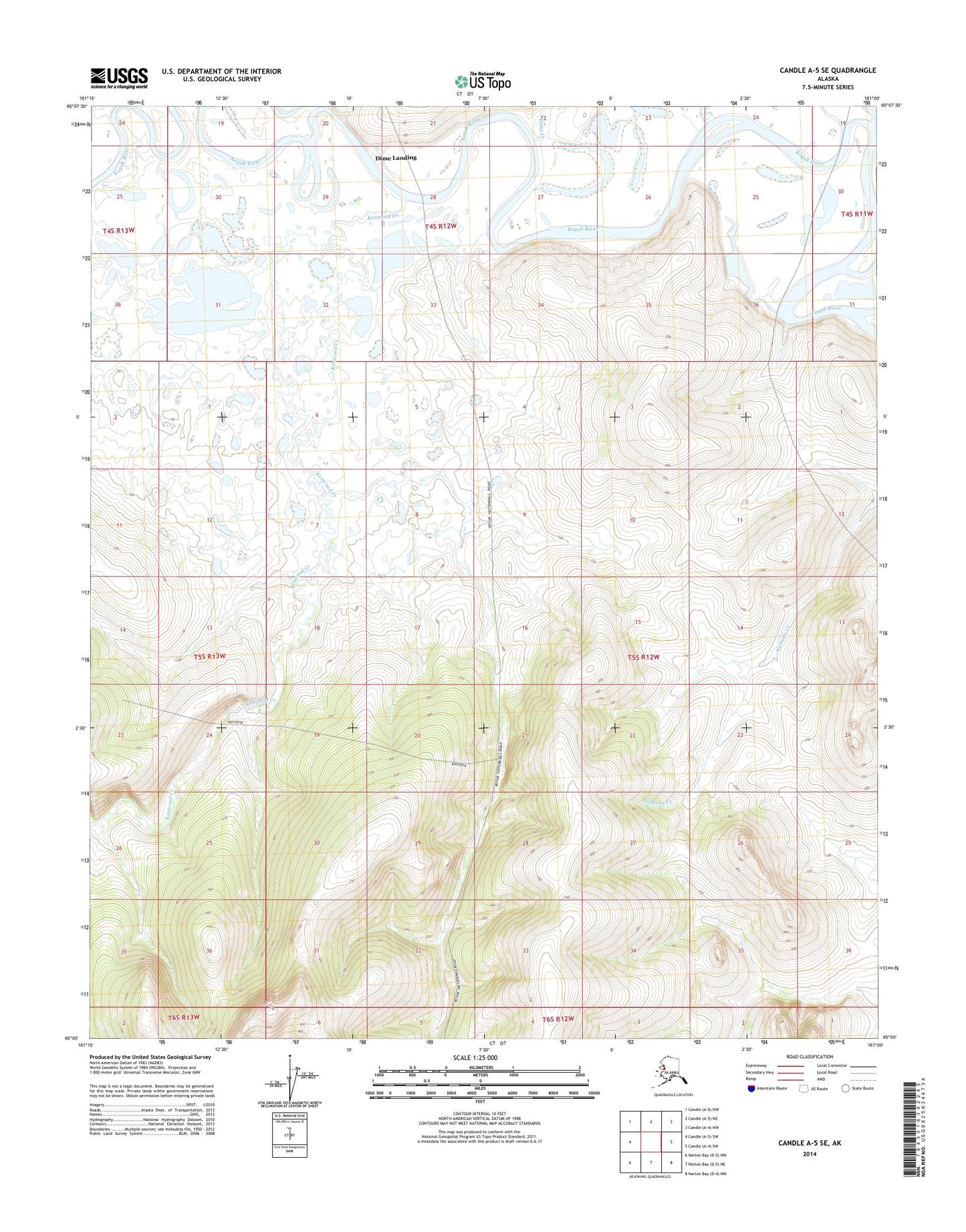 Candle A-5 SE Alaska US Topo Map Image