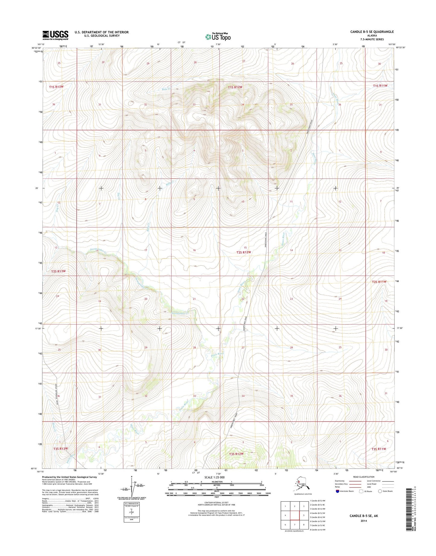 Candle B-5 SE Alaska US Topo Map Image