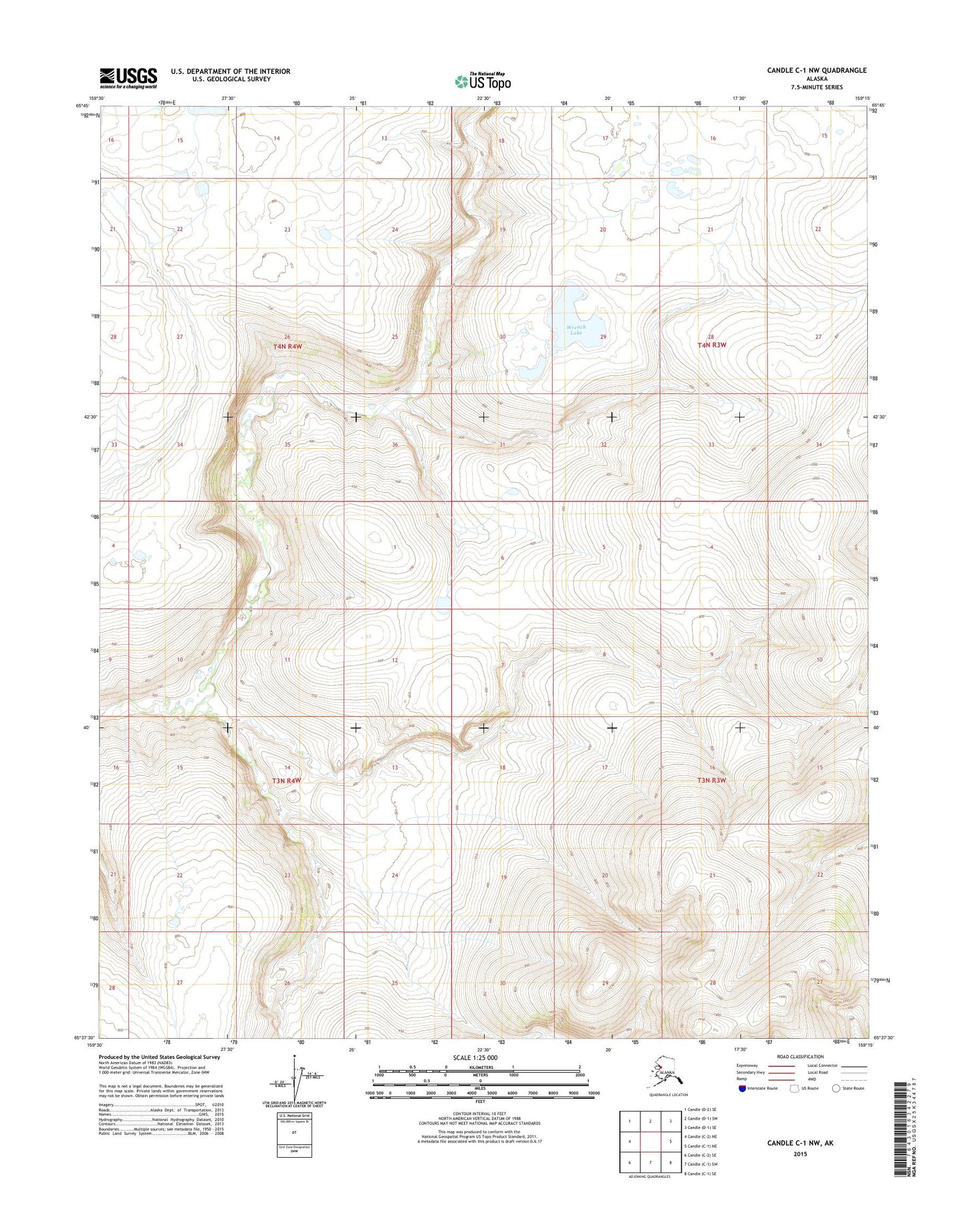 Candle C-1 NW Alaska US Topo Map Image