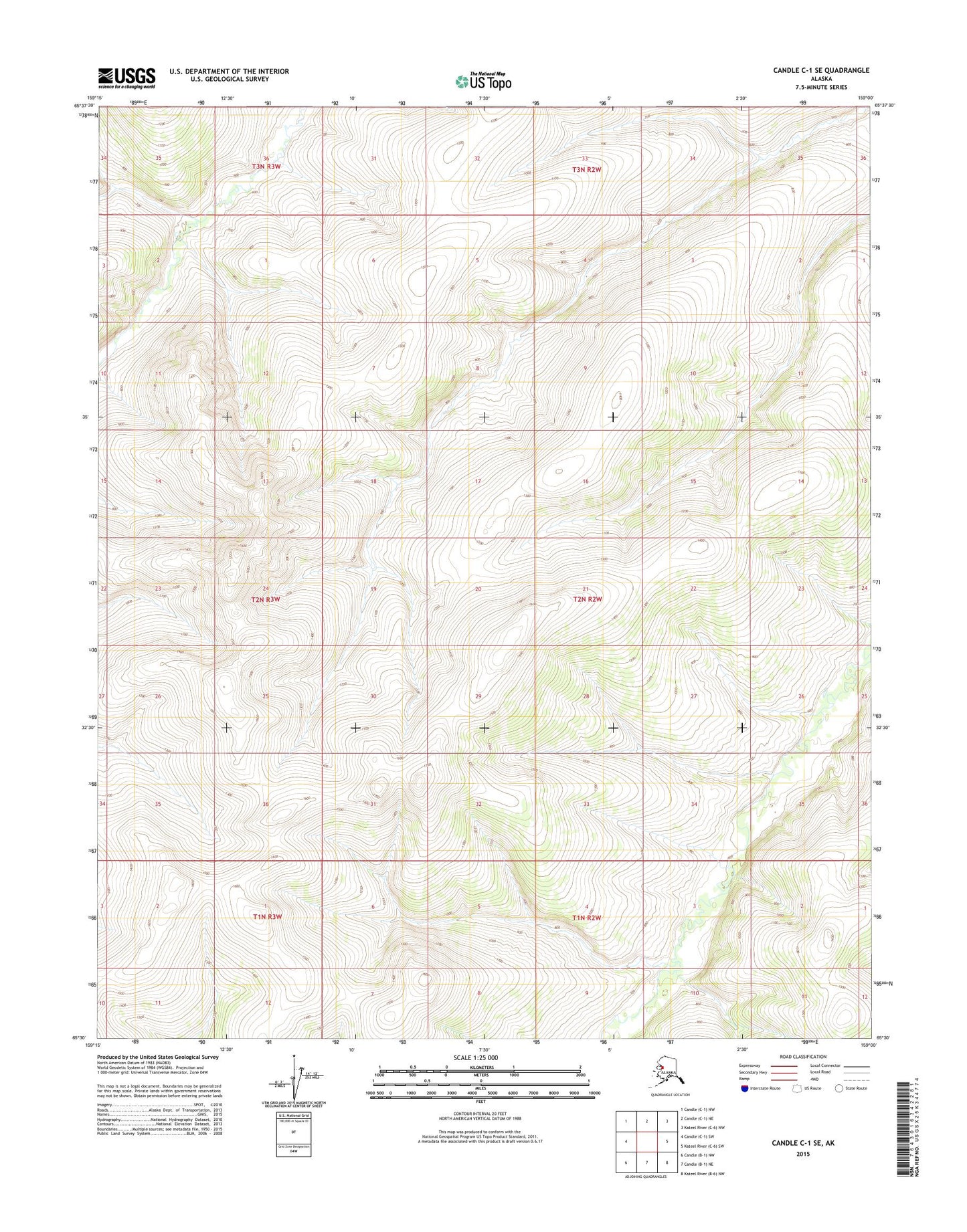 Candle C-1 SE Alaska US Topo Map Image