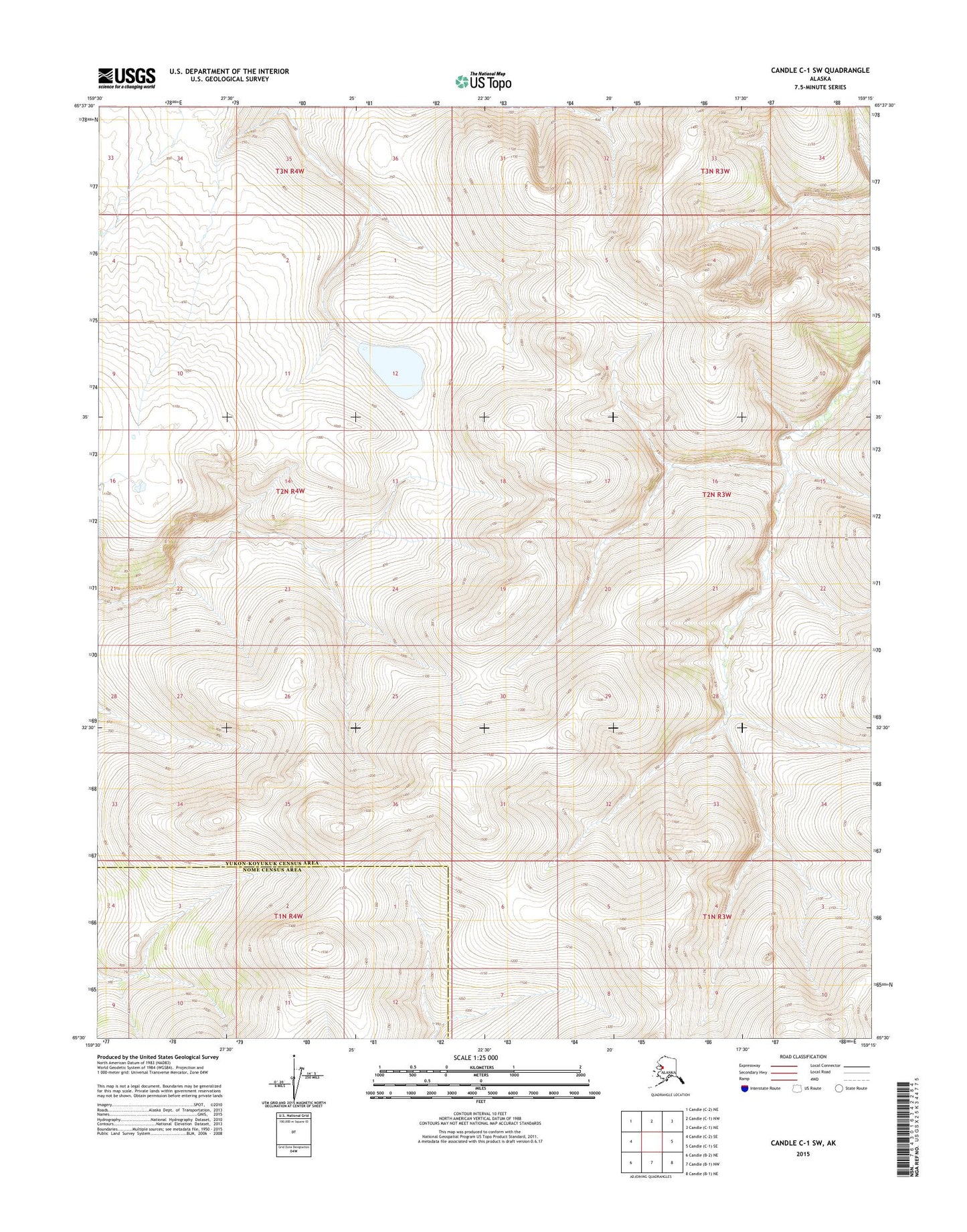 Candle C-1 SW Alaska US Topo Map Image
