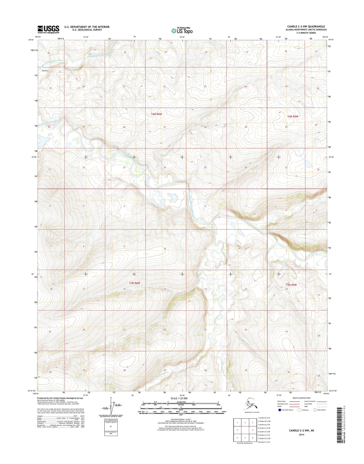 Candle C-2 NW Alaska US Topo Map Image