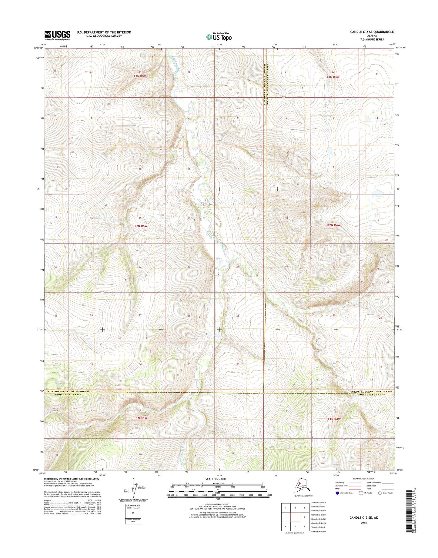 Candle C-2 SE Alaska US Topo Map Image