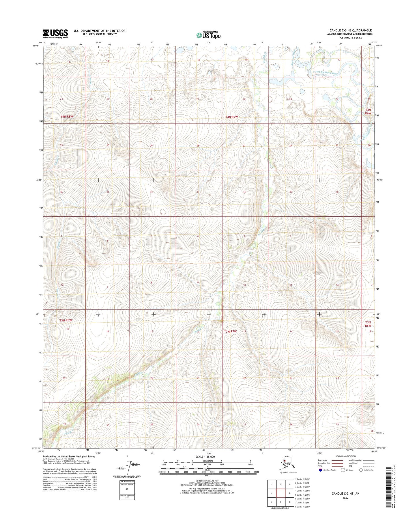 Candle C-3 NE Alaska US Topo Map Image