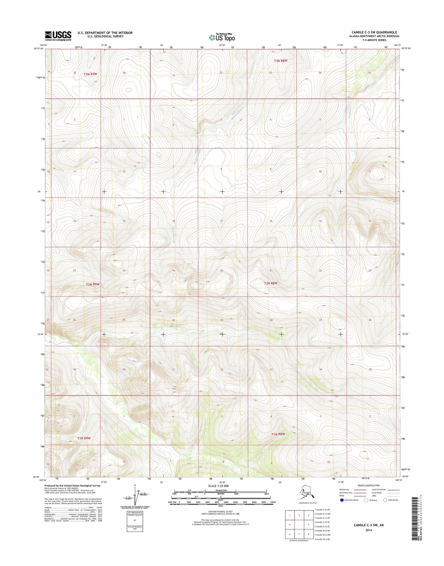 Candle C-3 SW Alaska US Topo Map Image