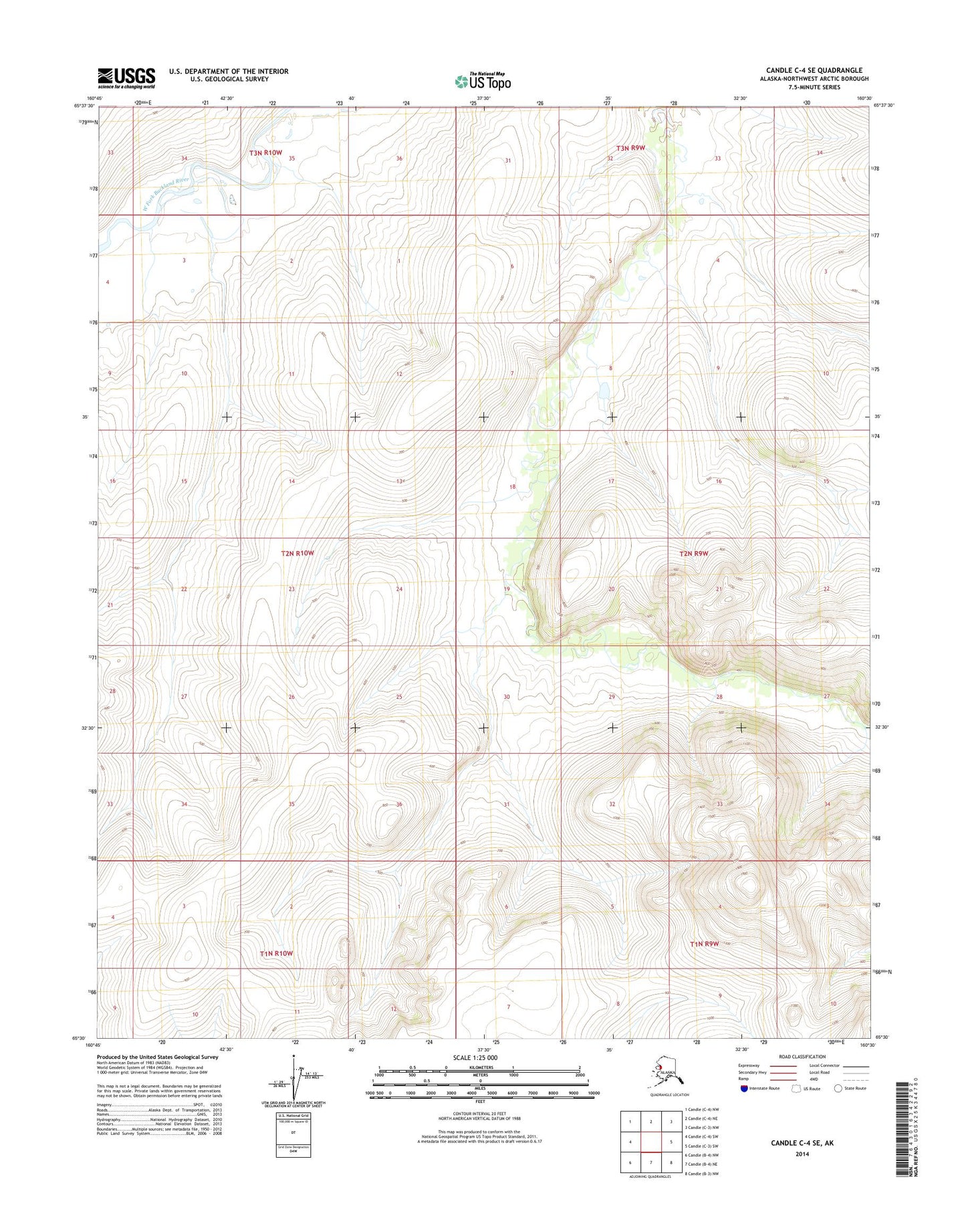 Candle C-4 SE Alaska US Topo Map Image