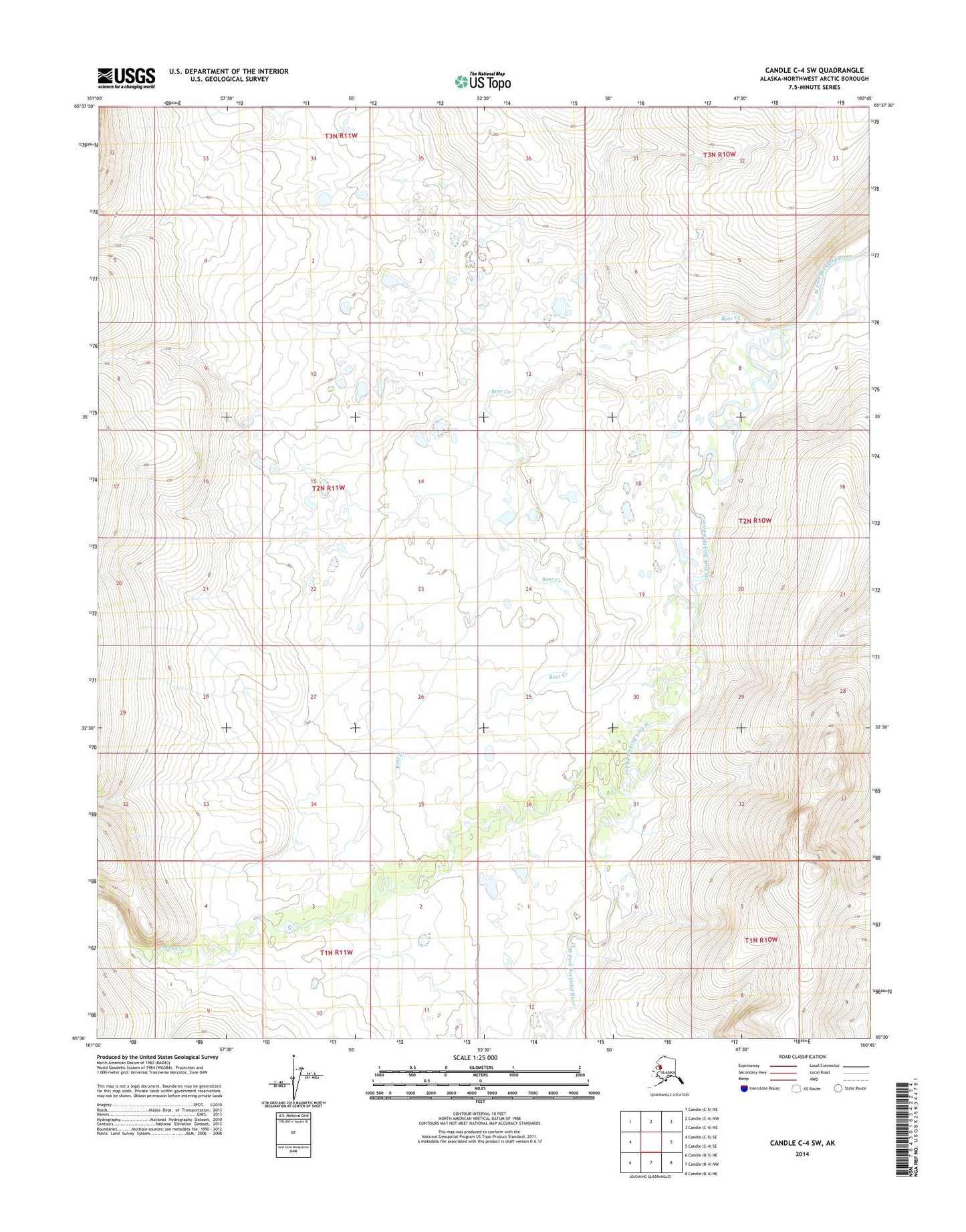 Candle C-4 SW Alaska US Topo Map Image