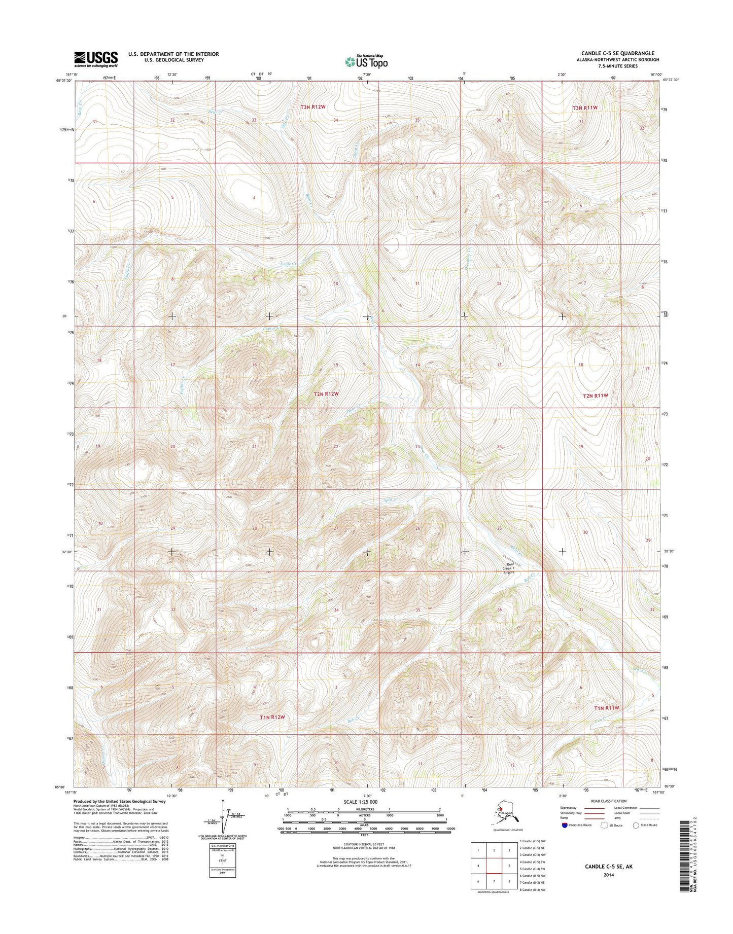 Candle C-5 SE Alaska US Topo Map Image