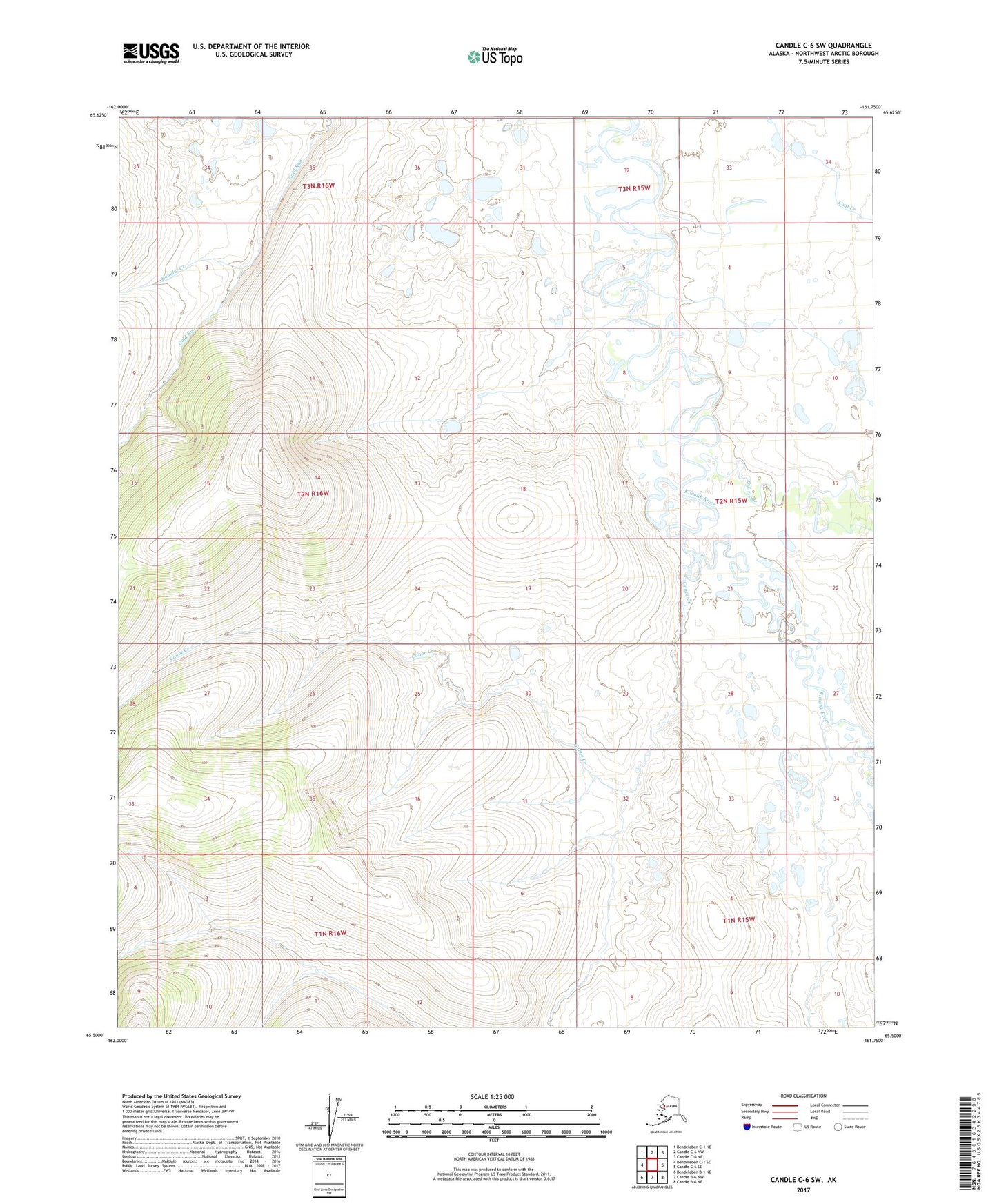 Candle C-6 SW Alaska US Topo Map Image
