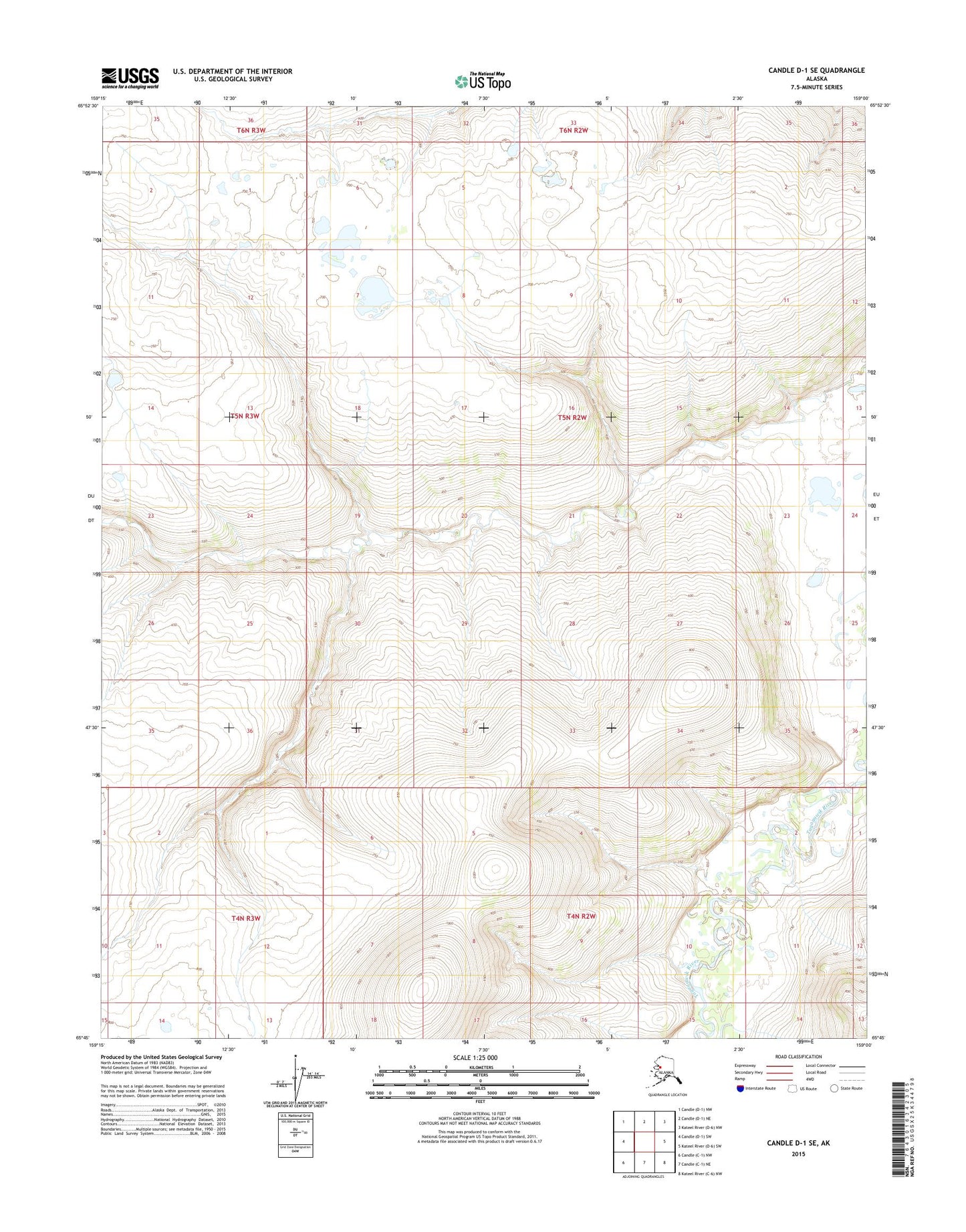 Candle D-1 SE Alaska US Topo Map Image