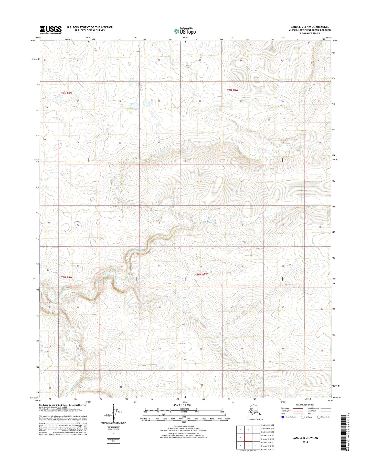 Candle D-3 NW Alaska US Topo Map Image