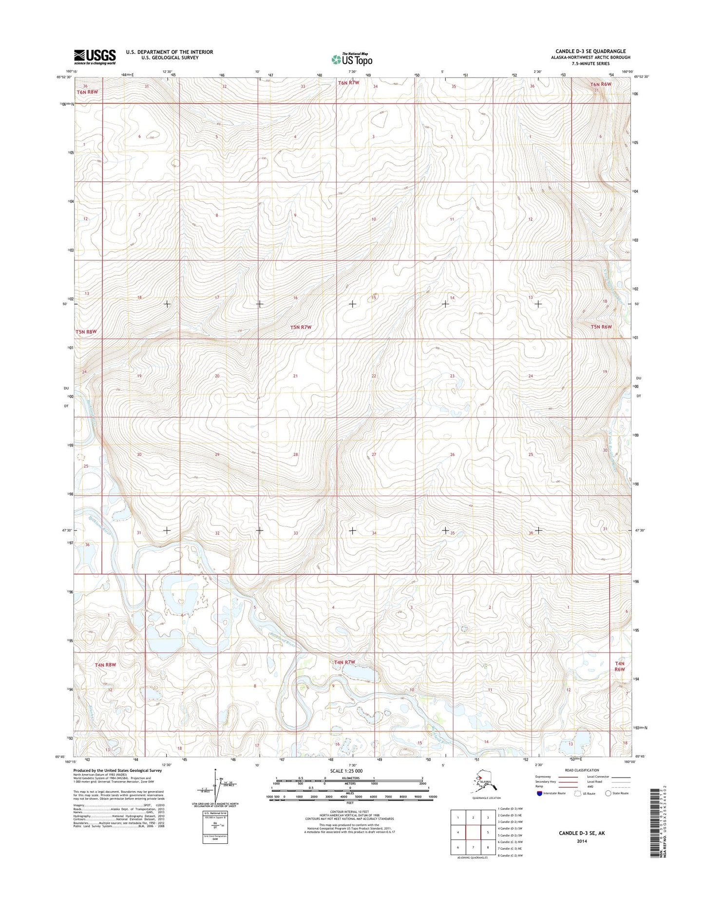 Candle D-3 SE Alaska US Topo Map Image