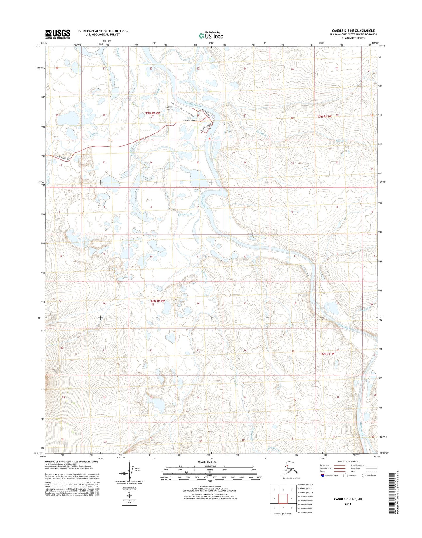 Candle D-5 NE Alaska US Topo Map Image