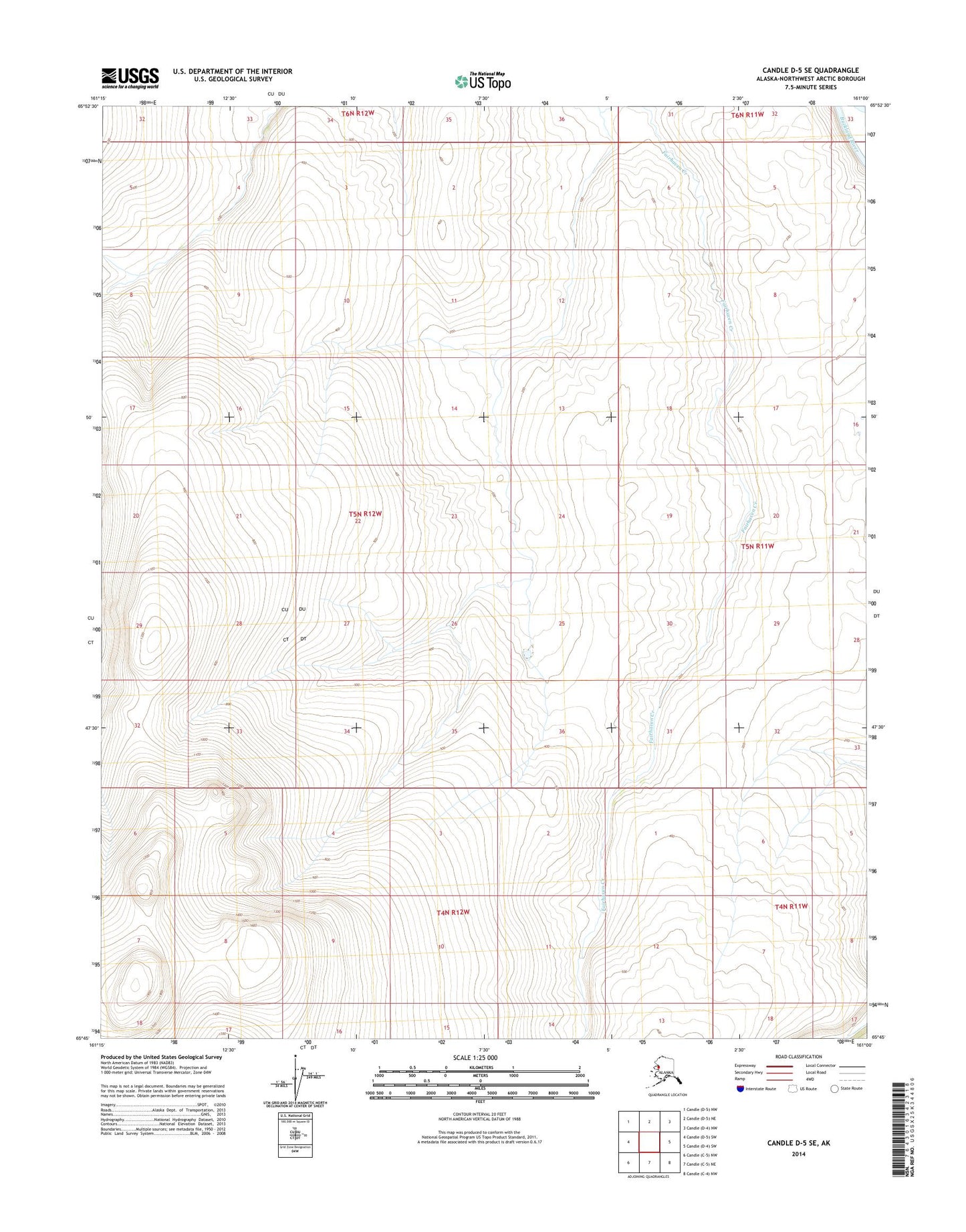 Candle D-5 SE Alaska US Topo Map Image