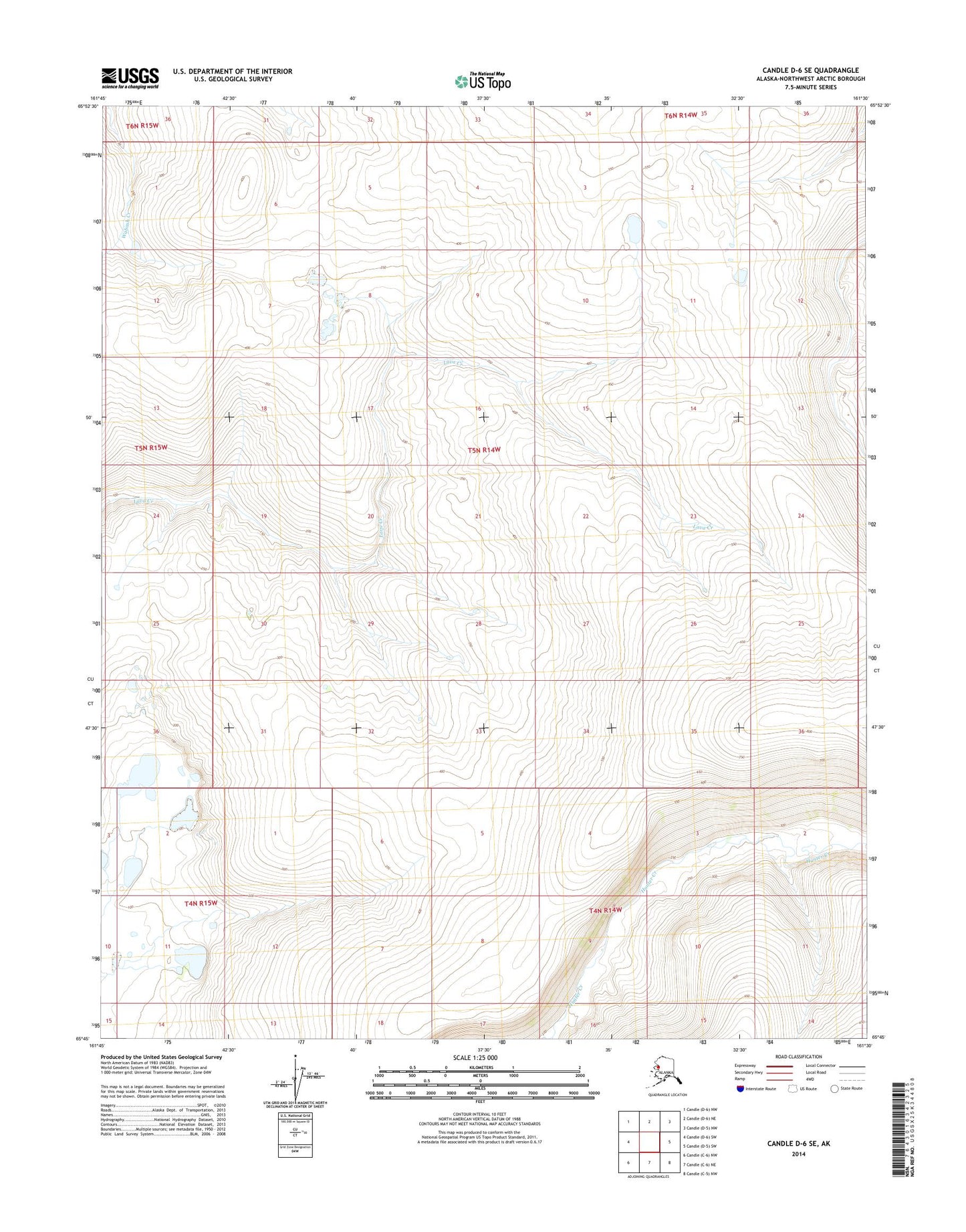 Candle D-6 SE Alaska US Topo Map Image