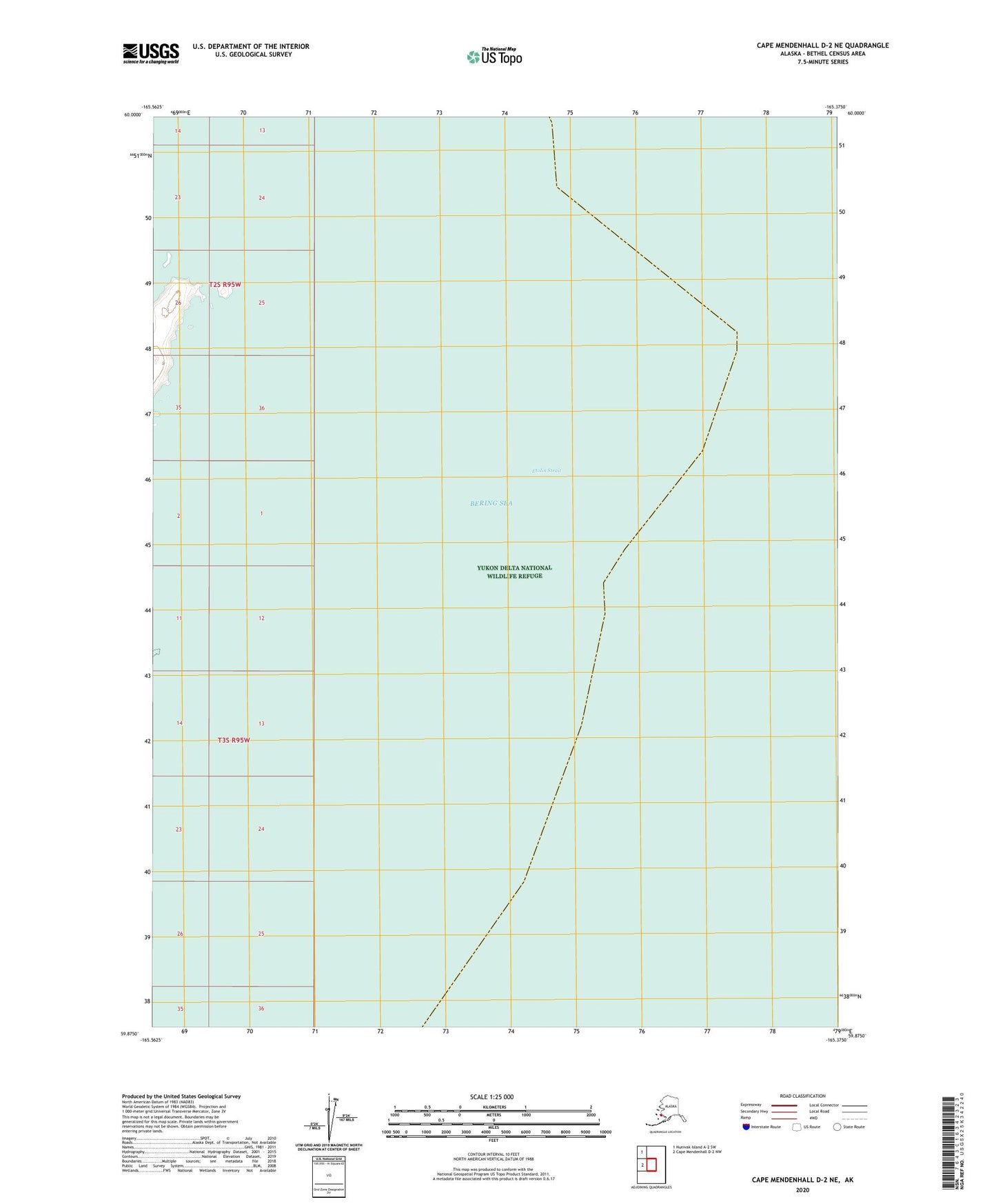 Cape Mendenhall D-2 NE Alaska US Topo Map Image