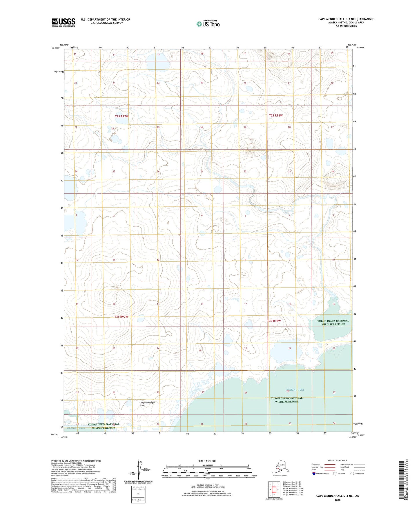 Cape Mendenhall D-3 NE Alaska US Topo Map Image