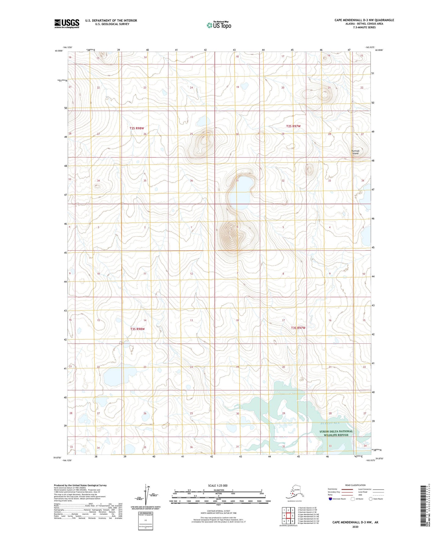 Cape Mendenhall D-3 NW Alaska US Topo Map Image