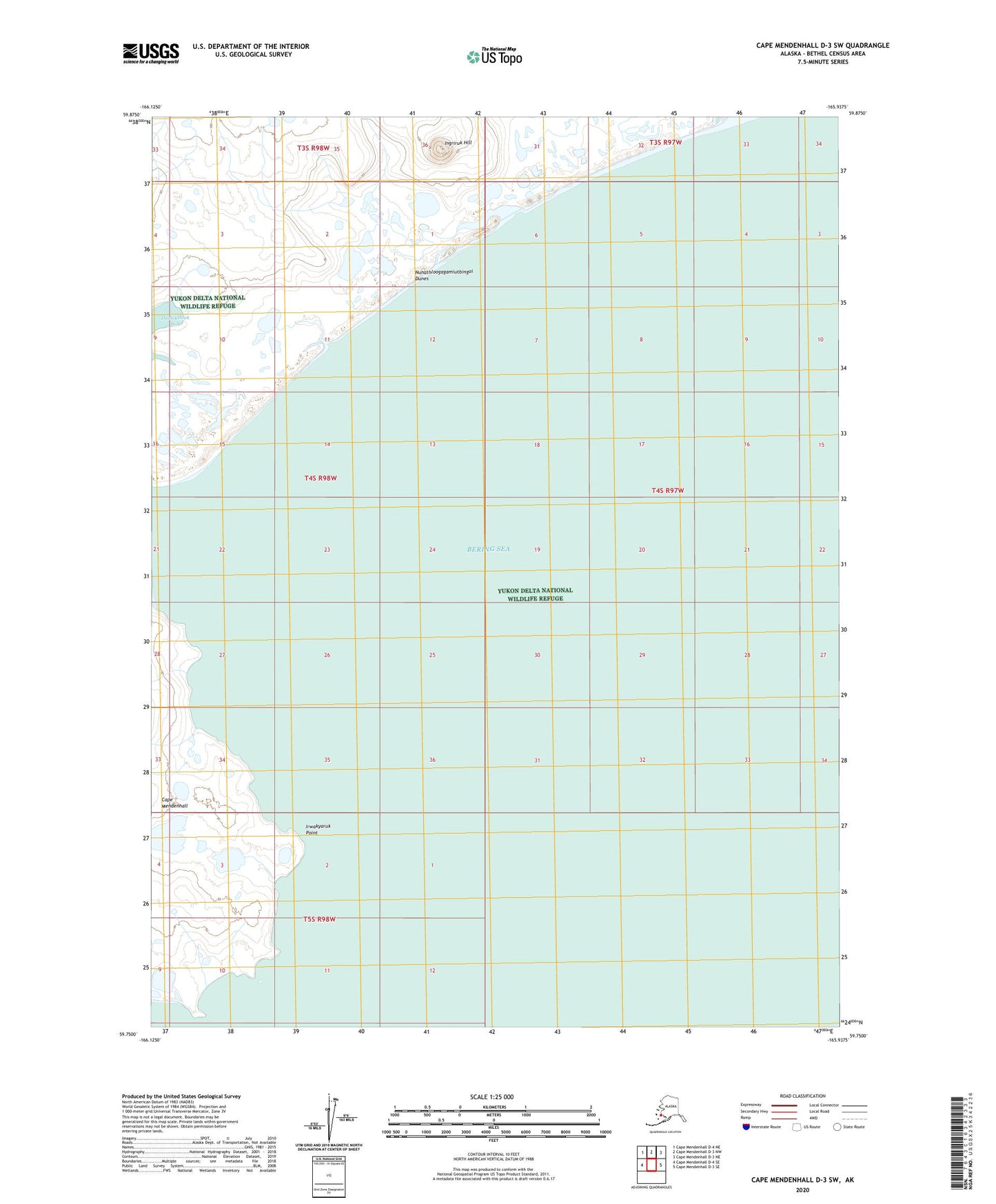 Cape Mendenhall D-3 SW Alaska US Topo Map Image