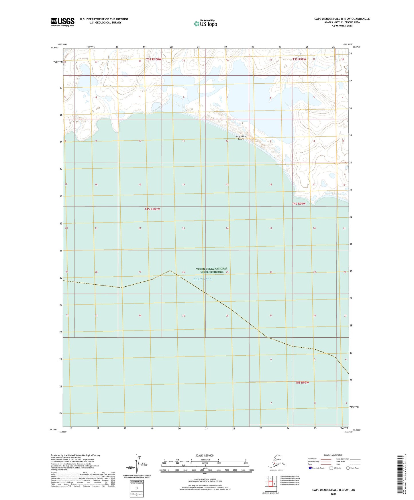 Cape Mendenhall D-4 SW Alaska US Topo Map Image