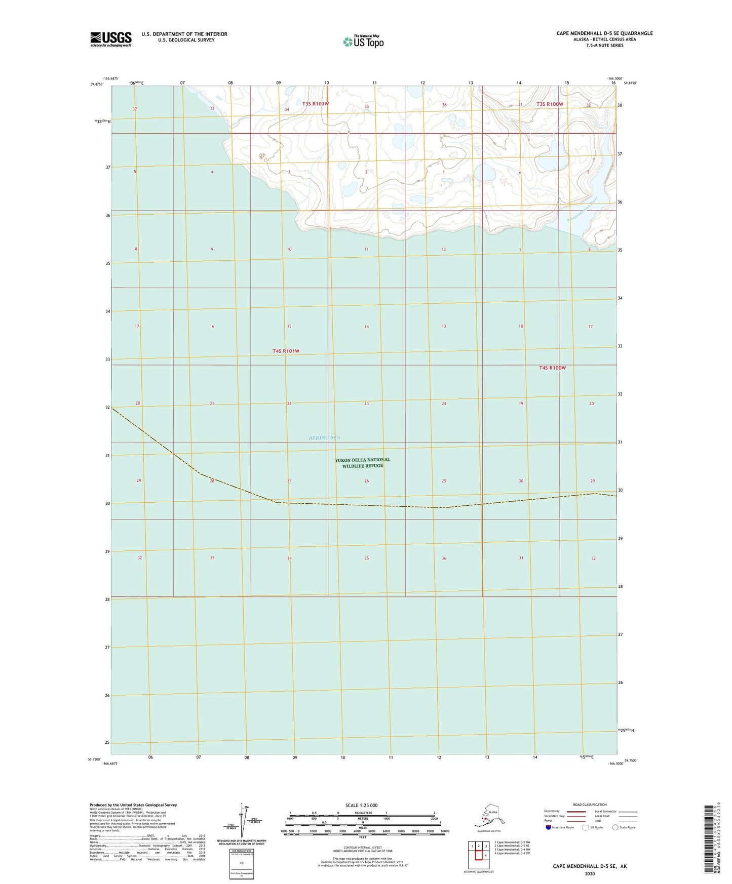 Cape Mendenhall D-5 SE Alaska US Topo Map Image
