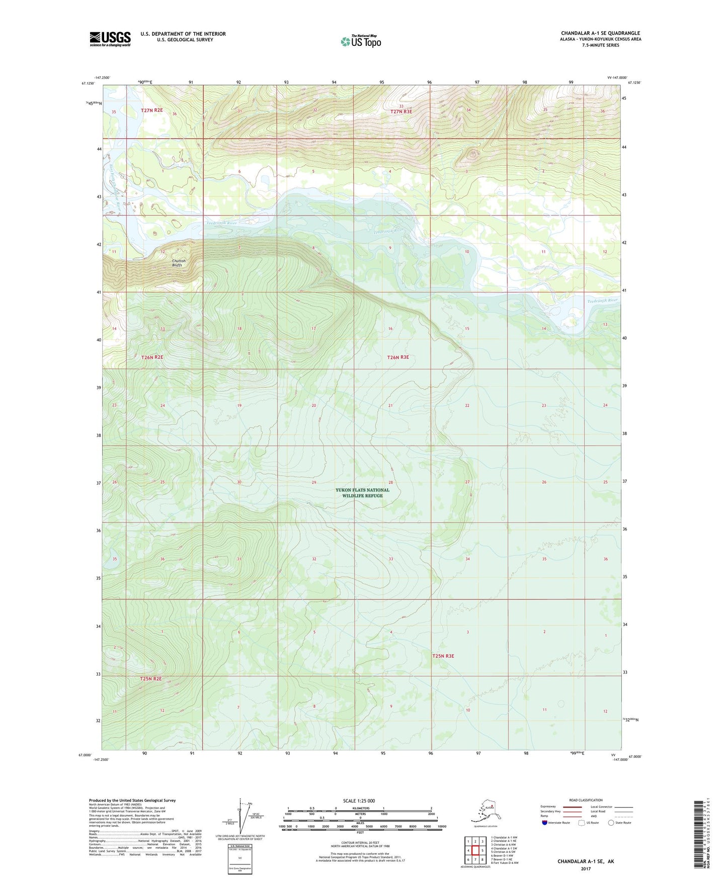 Chandalar A-1 SE Alaska US Topo Map Image